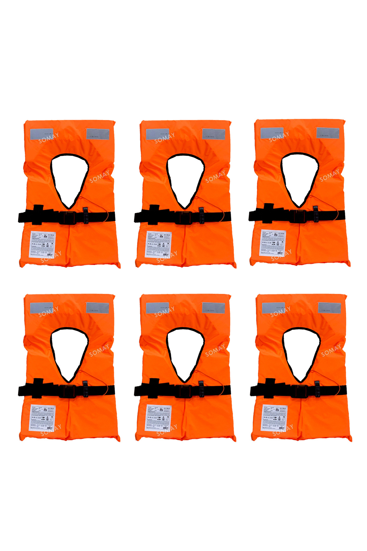 Somay Store Tekne Sertifikalı Yetişkin Can Yeleği Boyunduruk Tip 100N 70KG Üzeri 6 ADET