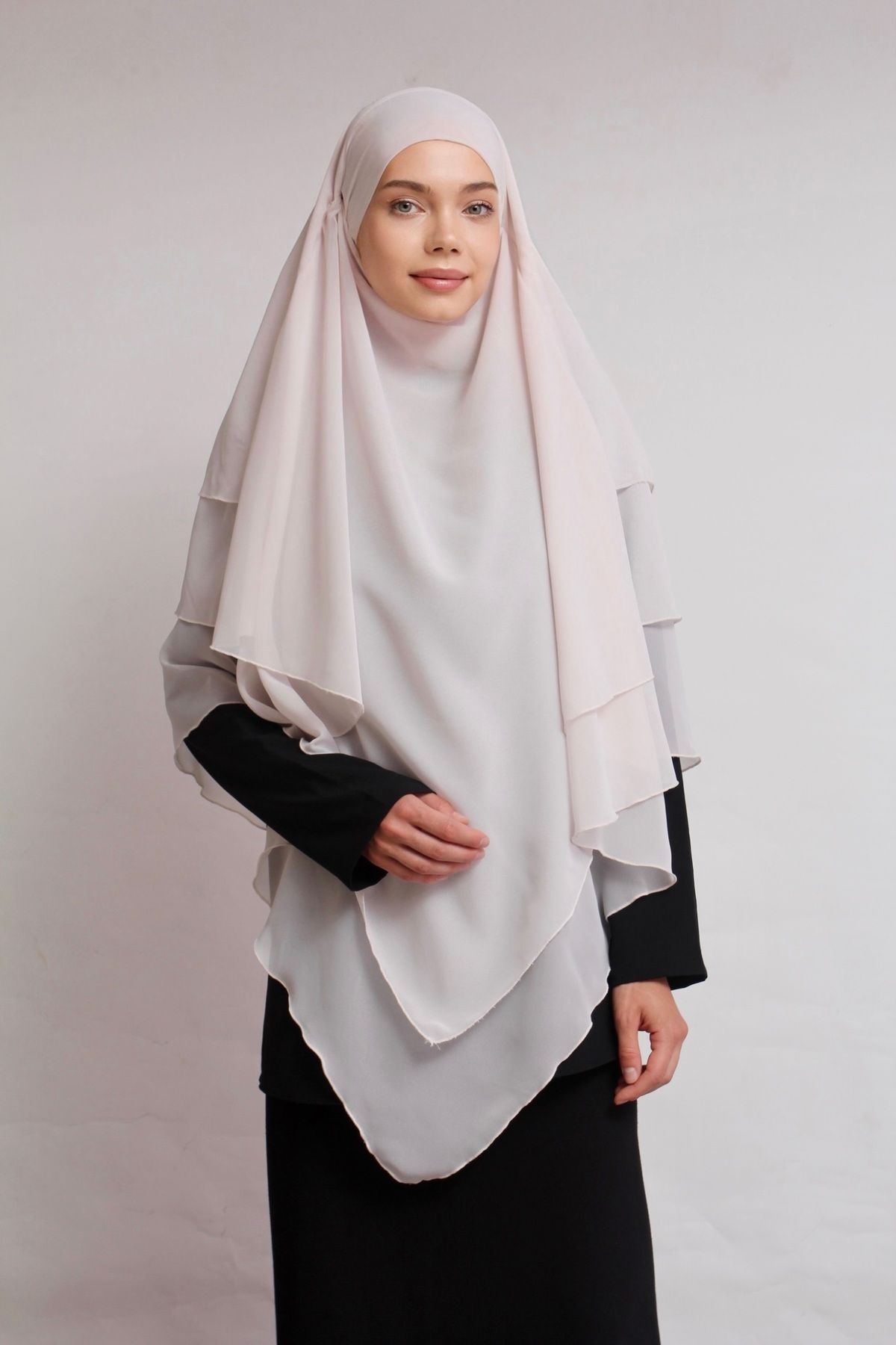 Mihrisina collection-3 Layer Sufle Hijab Khi̇mar Ready Turban Shal Standard Size Practical 3