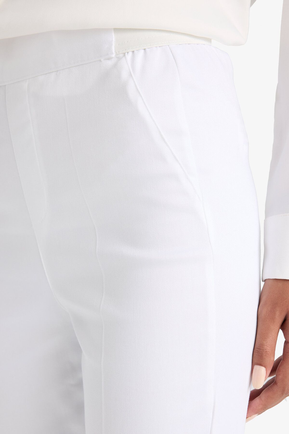 DeFacto-Women's White Valentina Cigarette Pants J8743Az19Sp 5