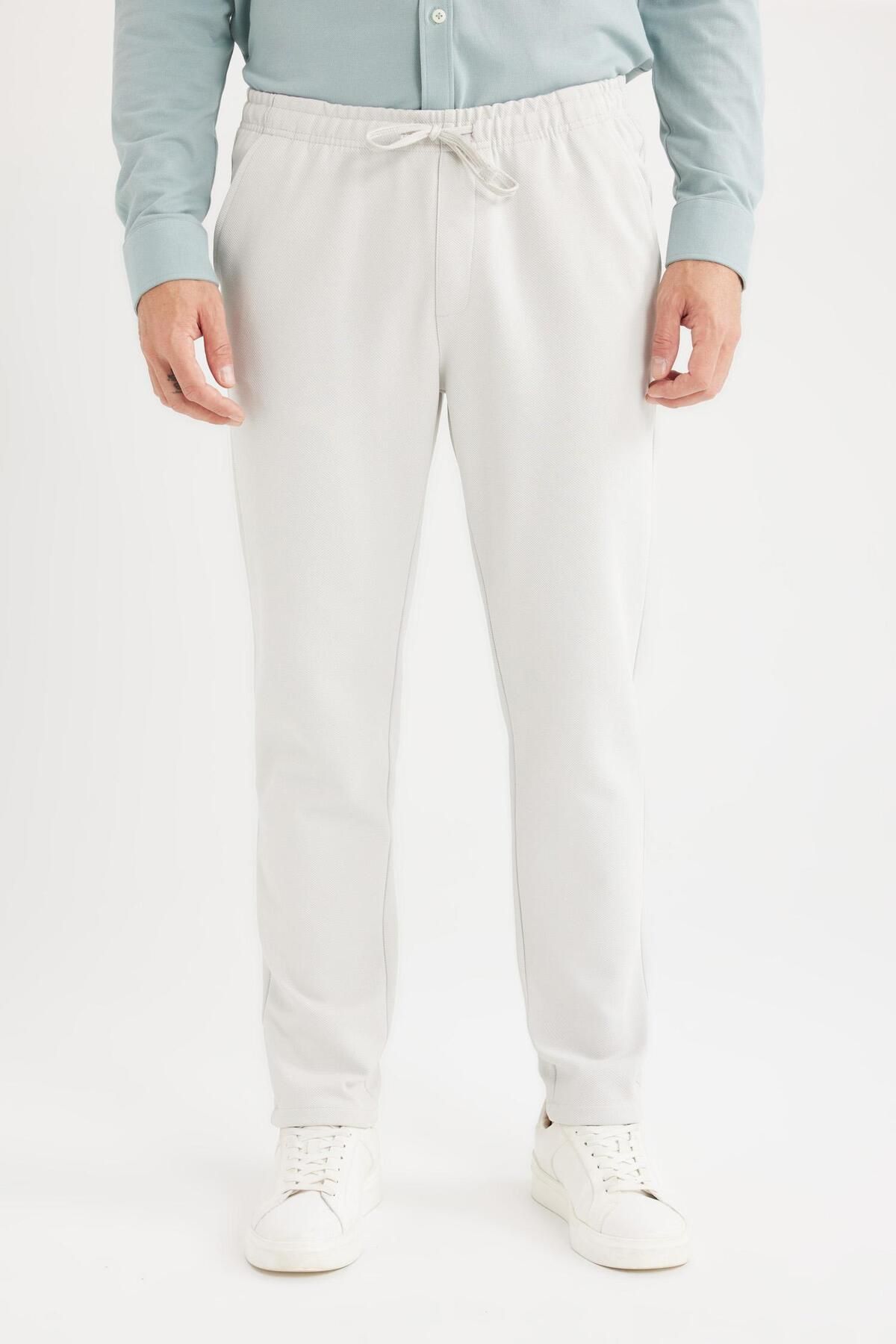 DeFacto-Pantaloni de jogger de bază - talie dreaptă, buzunare cu șireturi, picior drept C6022AX25SP 7