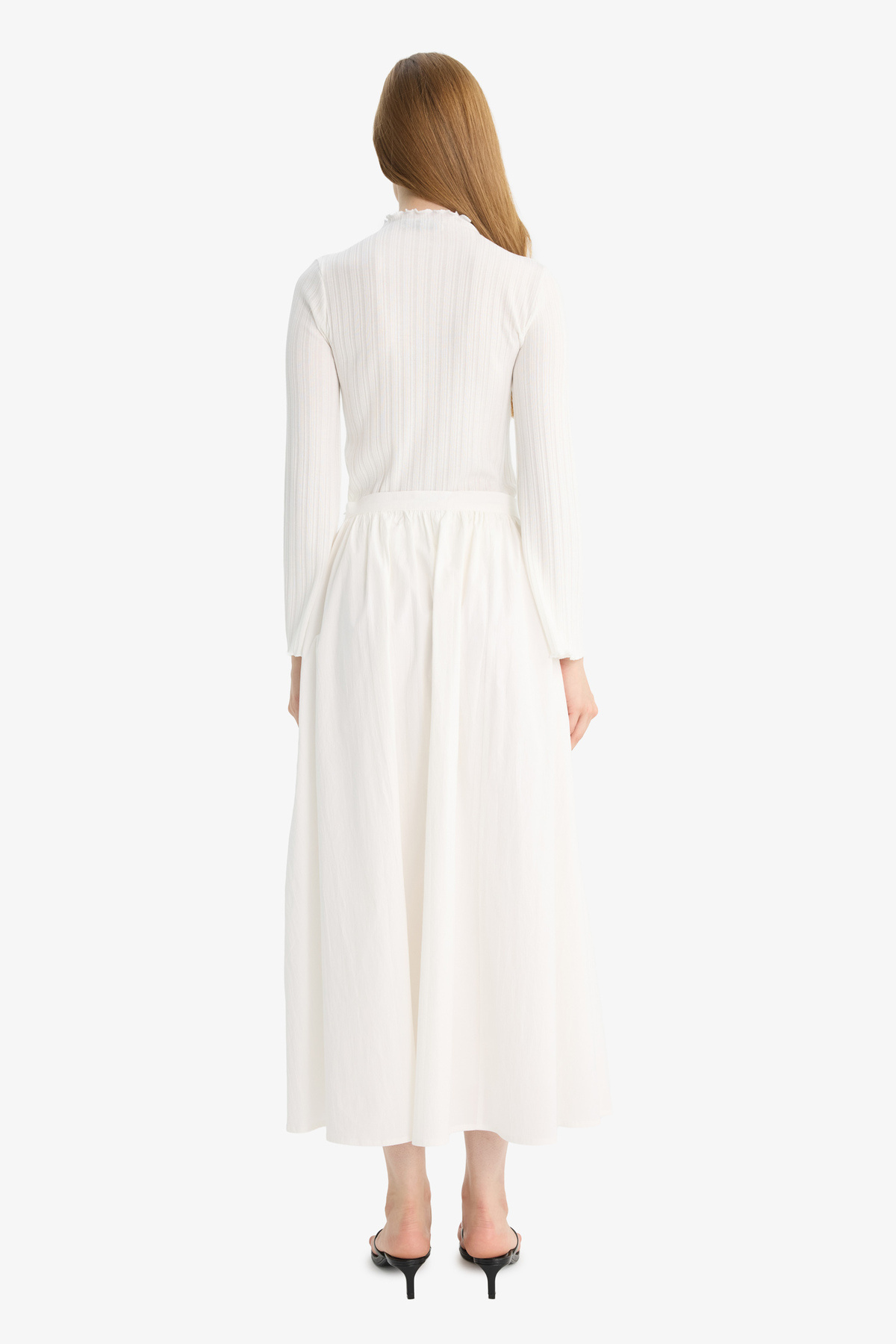 DeFacto-A-Line Basic Plain Poplin Maxi Hijab Skirt E7453Ax25Sm 8