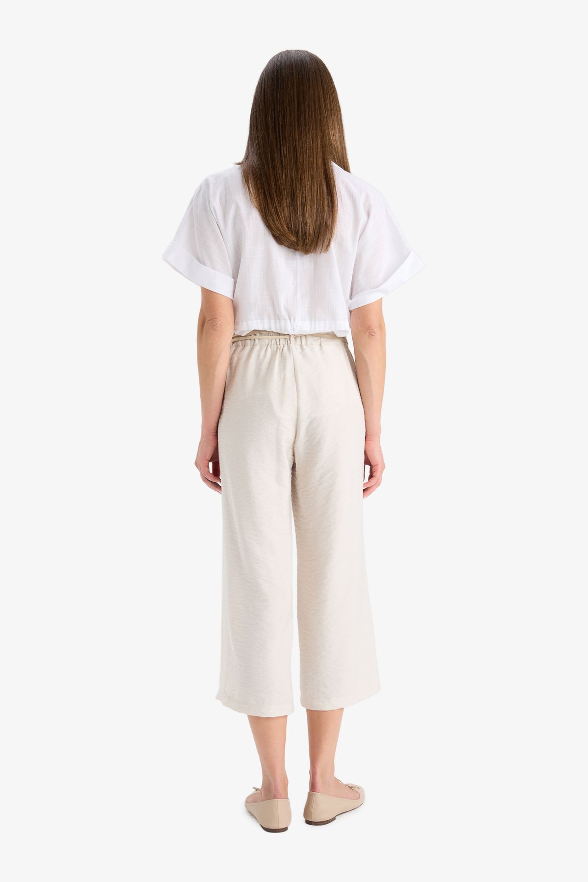 DeFacto-Crop Fit Belted Capri Pants F3421Ax25Hs 7