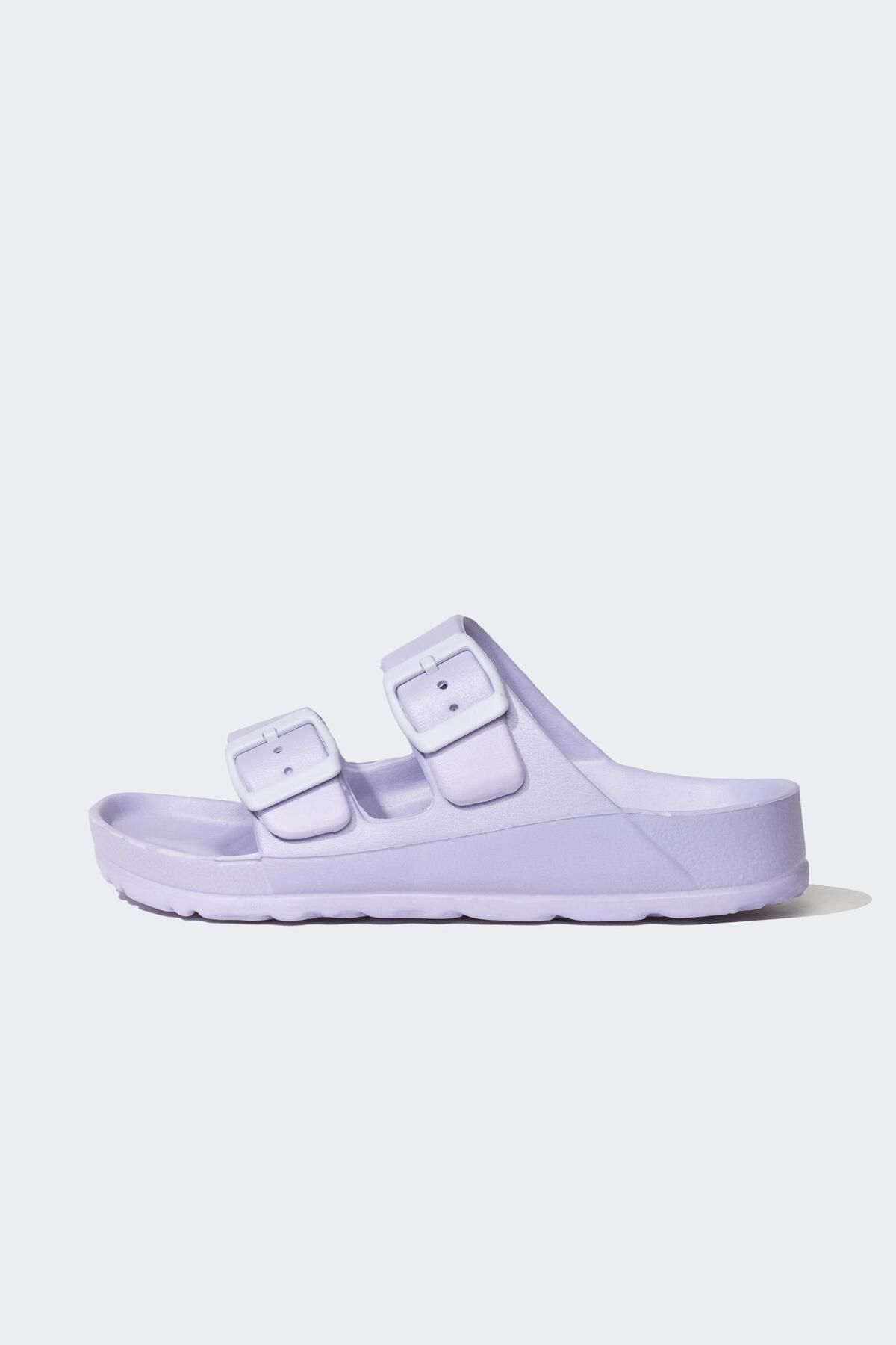 DeFacto-Girl's Eva Double-Strapped Buckle Slippers T4067a623sm 2