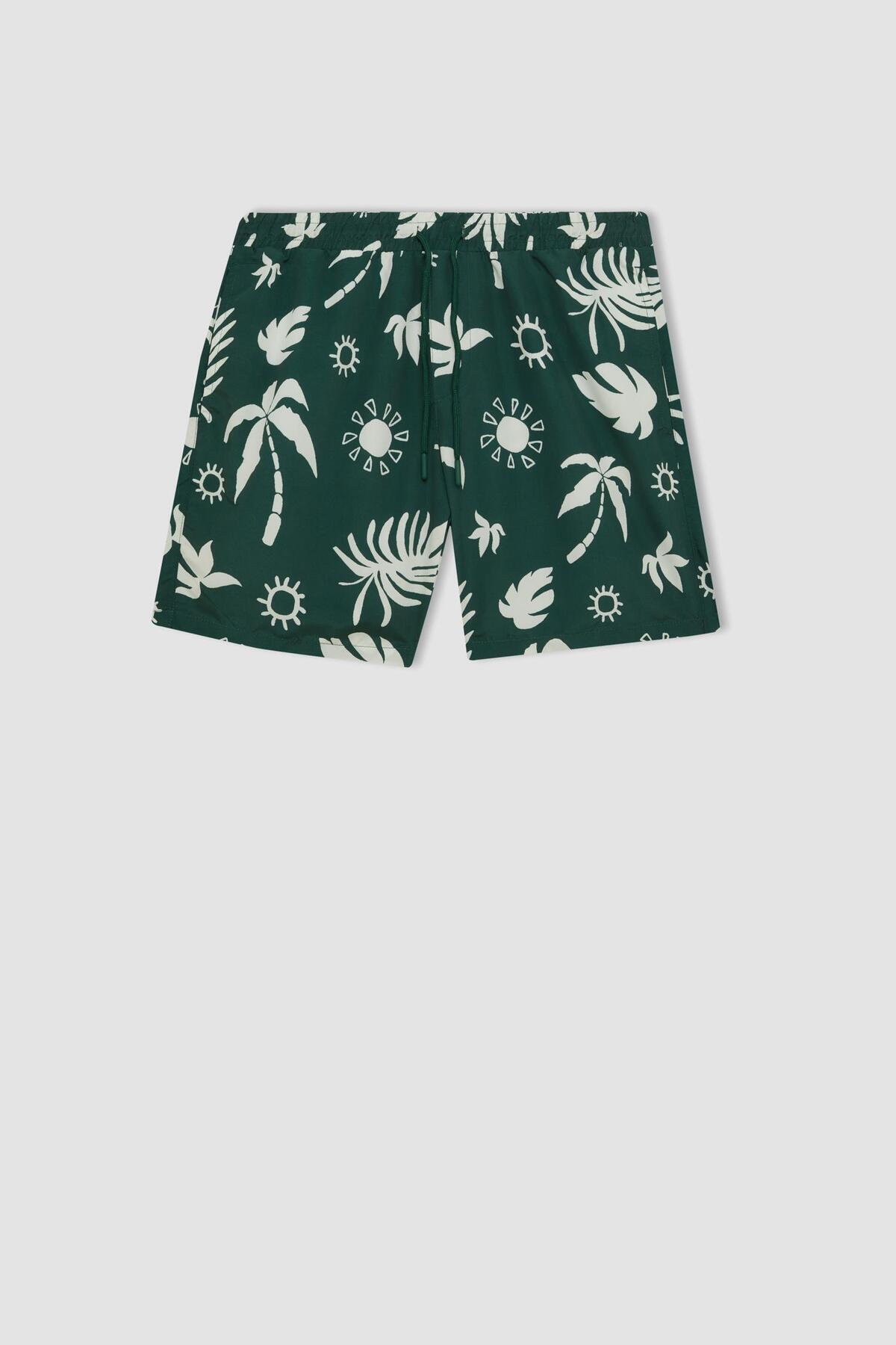 DeFacto-Regular Fit Patterned Mesh Lined Short Length Sea Shorts D4517Ax25Hs 8