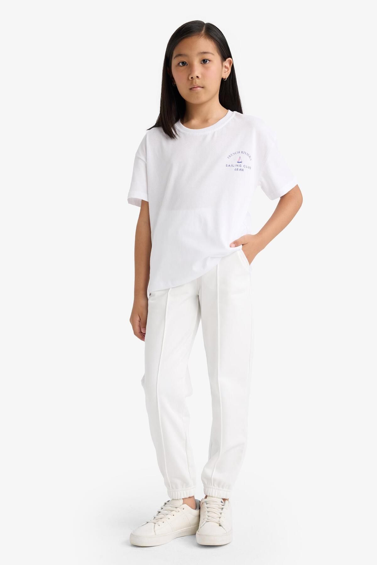DeFacto-Girl's Basic Plain Jogger Sweatpants with Elastic Waist X9036A625Au 1