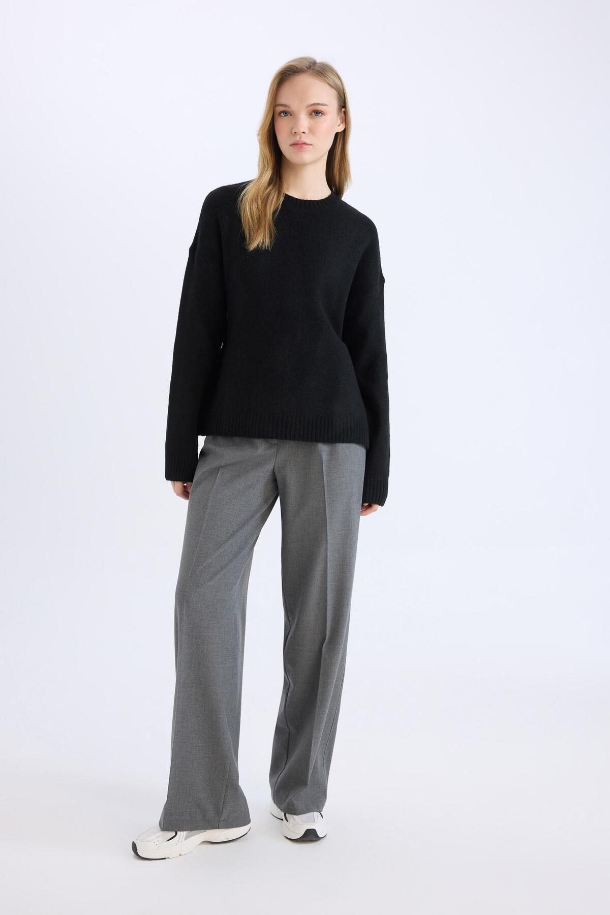 DeFacto-Basic-Hose mit hoher Taille und weitem Bein – C6402ax24au 3