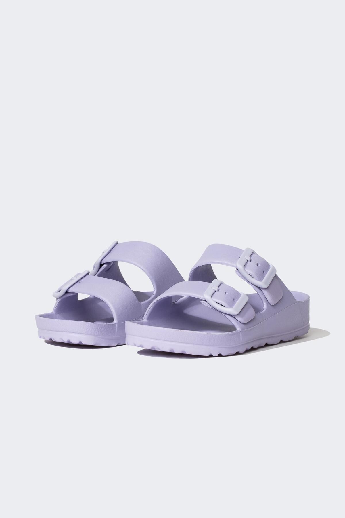 DeFacto-Girl's Eva Double-Strapped Buckle Slippers T4067a623sm 1