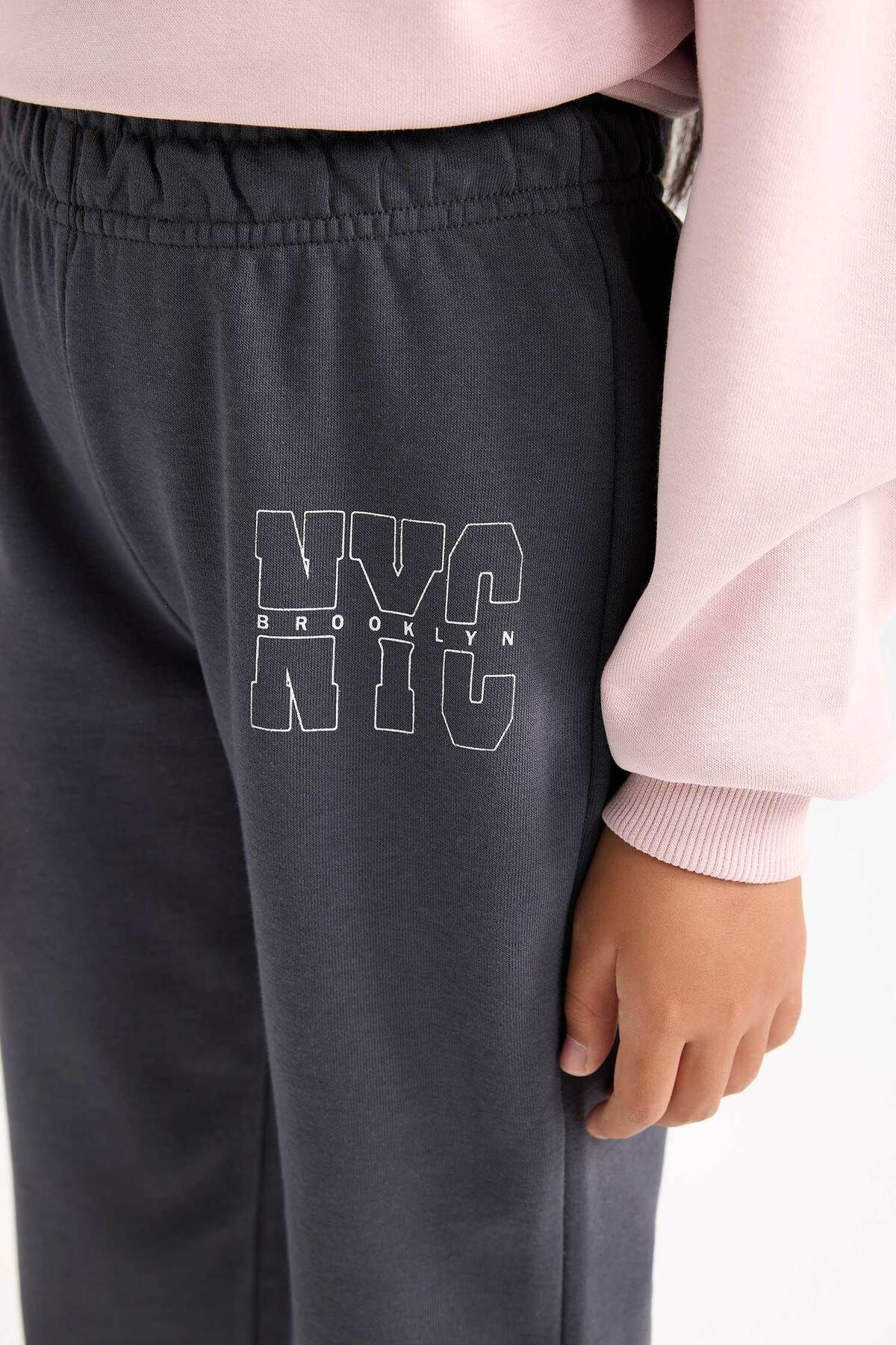 DeFacto-Girl's Elastic Waist Printed Jogger Sweatpants D2293A824Wn 5