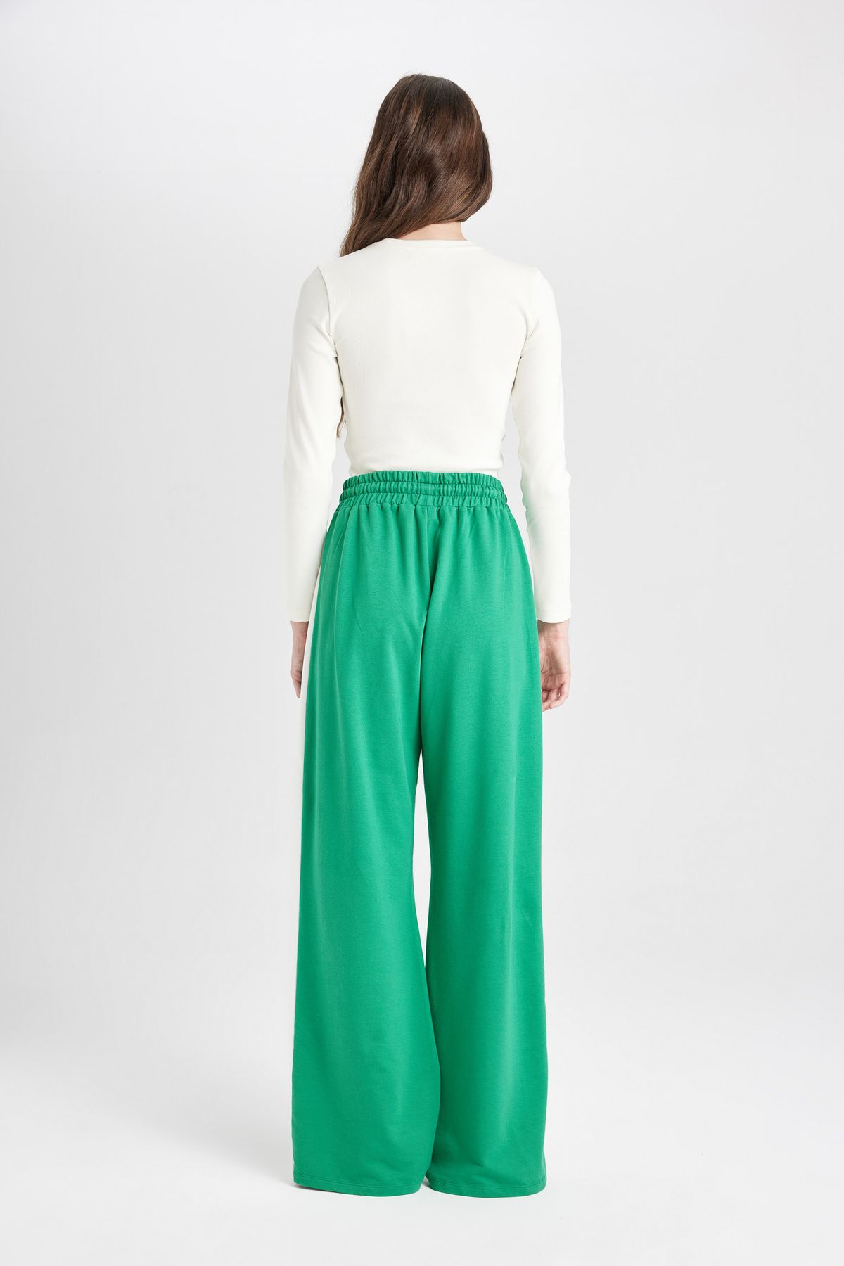 DeFacto-Cool Sweatpants with Wide Leg and Elastic Waist - Lace-Up Stripe D4764Ax24Au 6