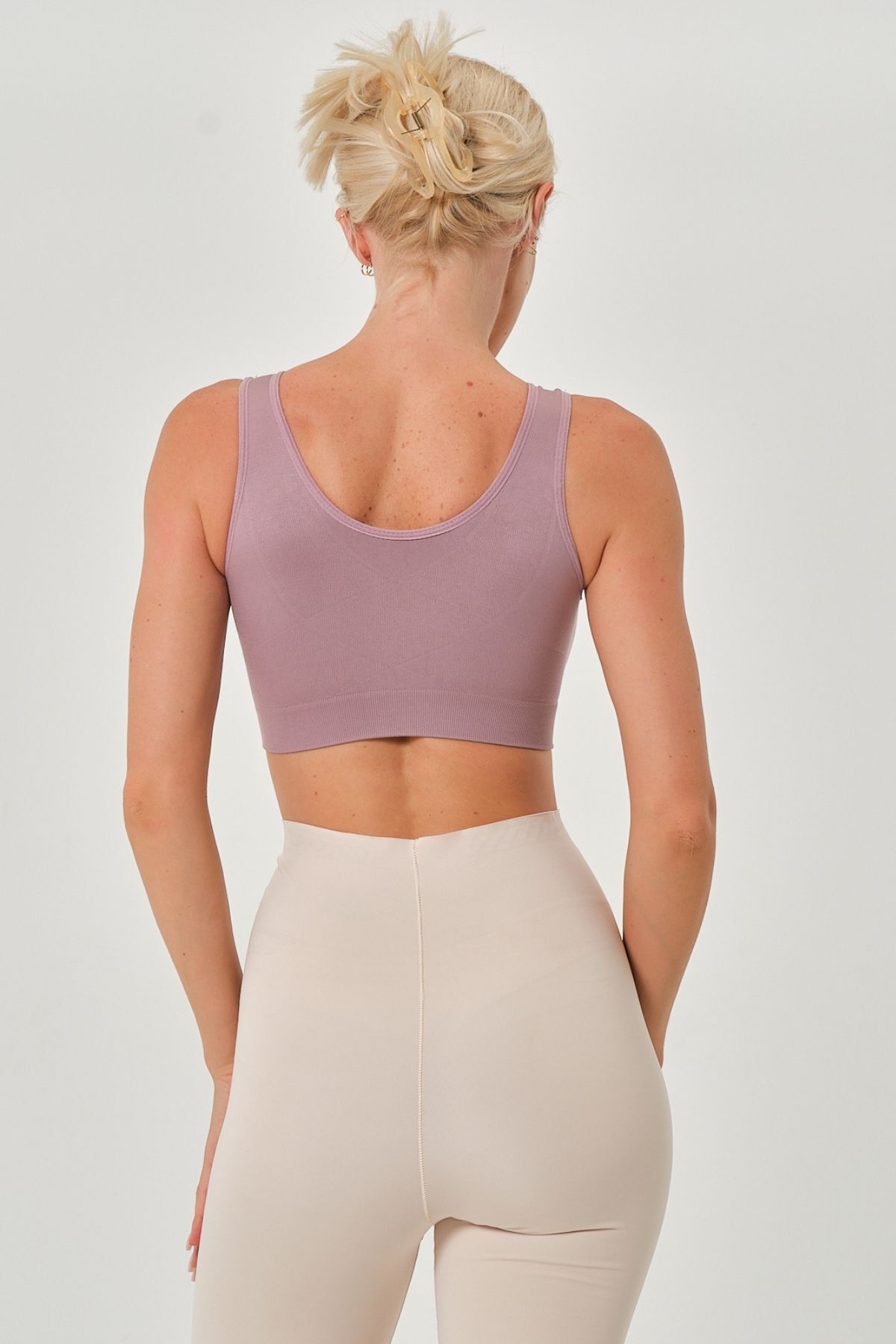 MİSTİRİK Rosella Model Kalın Askılı Extra Sıkılaştırıcı Pedsiz Spor Sütyeni Gül Kurusu Renk101 görsel 3