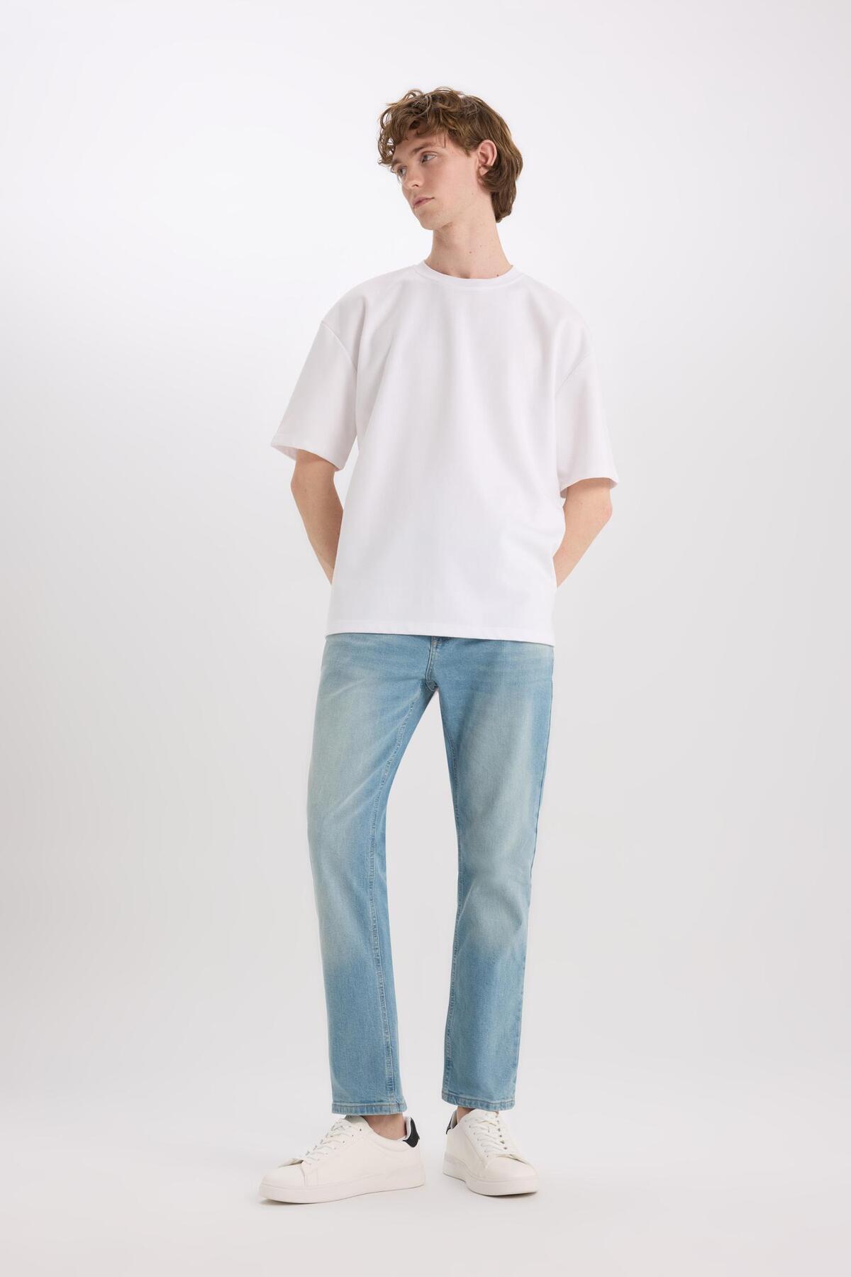 DeFacto-Sergio Regular Fit - Τζιν ποδιών κανονικής μέσης E5414AX25SP 2