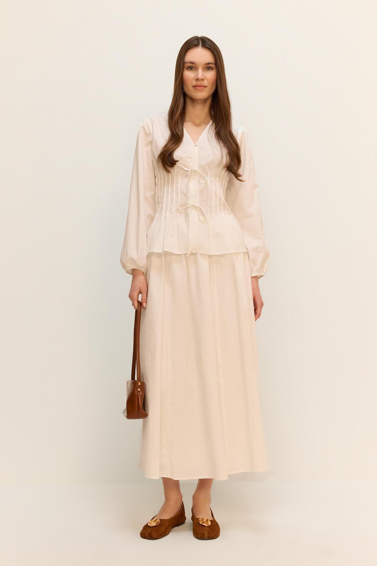 DeFacto-A-Line Basic Plain Poplin Maxi Hijab Skirt E7453Ax25Sm 1
