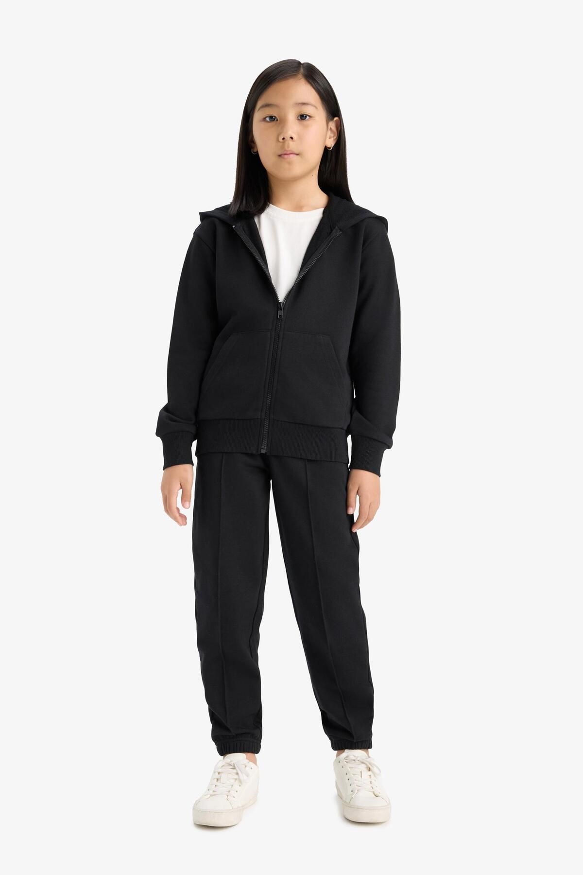 DeFacto-Girl's Basic Plain Jogger Sweatpants with Elastic Waist X9036A625Au 2