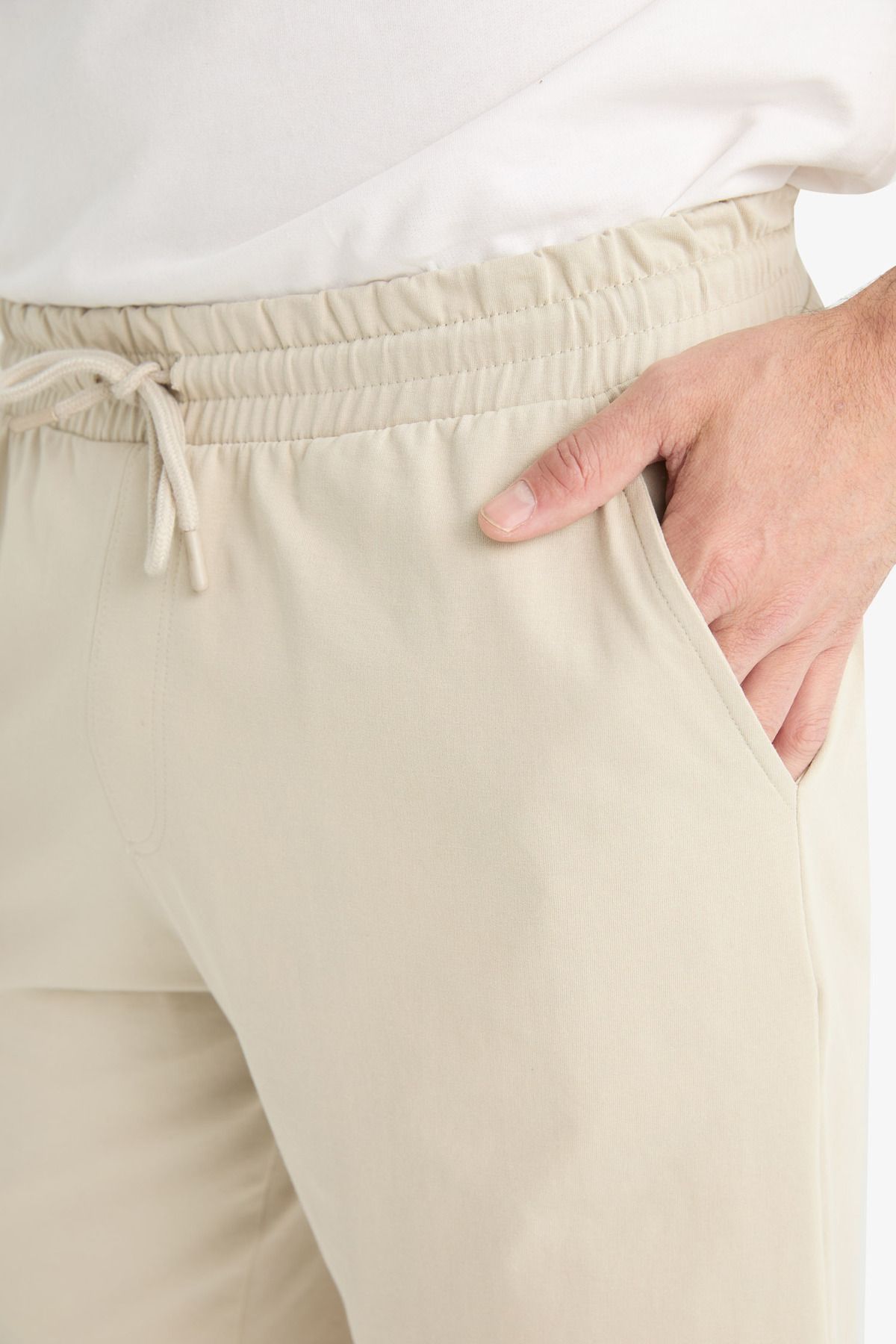 DeFacto-Slim Fit Slim Fit Βαμβακερό Basic ίσιο βερμούδα με τσέπες W1105az25sp 4