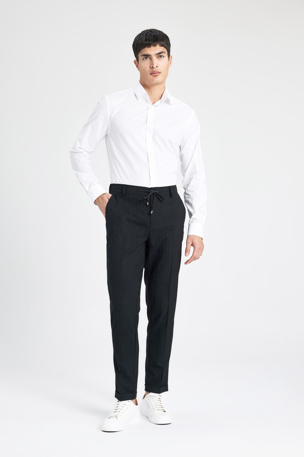 DeFacto-Італійський комір Slim Fit Gomlek Non Iron Utu Free Long Sleeve A7803ax23au 2