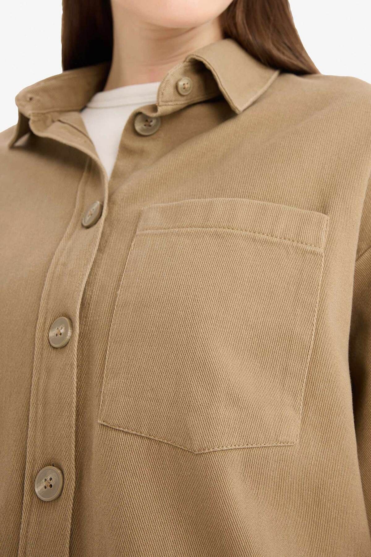 DeFacto-Μακρυμάνικο χιτώνα Gabardine Relax Fit - A6474ax23au 5