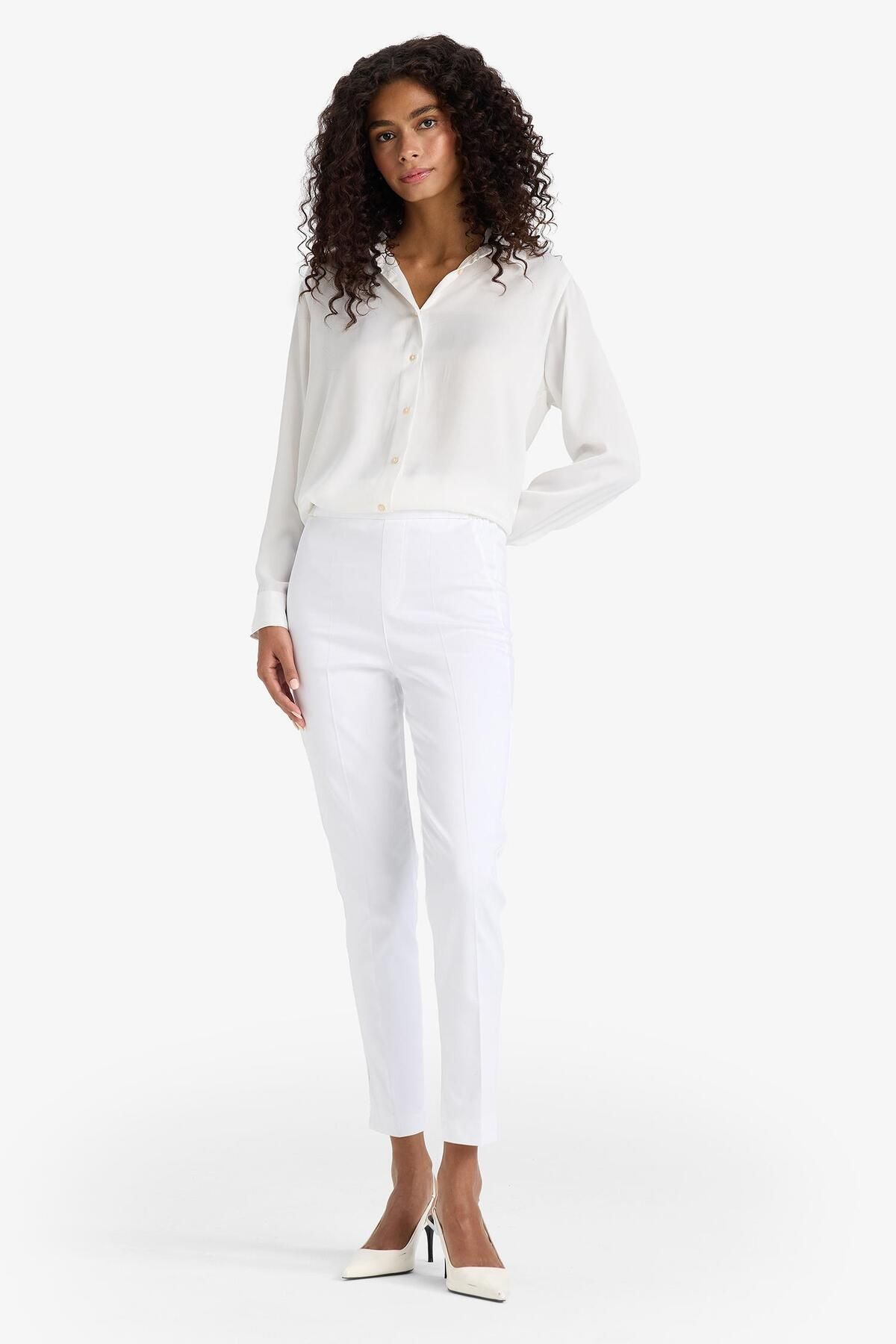 DeFacto-Women's White Valentina Cigarette Pants J8743Az19Sp 2