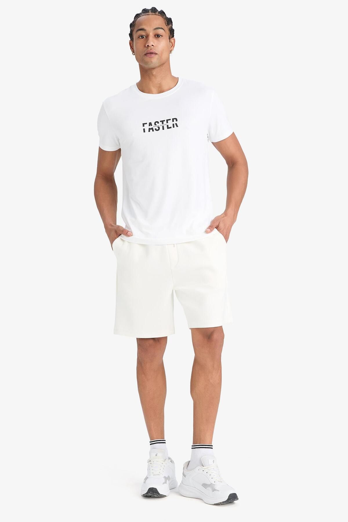DeFacto-DeFactoFit Standard Fit Modal Fabric Sporter Pantaloni scurti cu picioare scurte D9311AX25SP 3