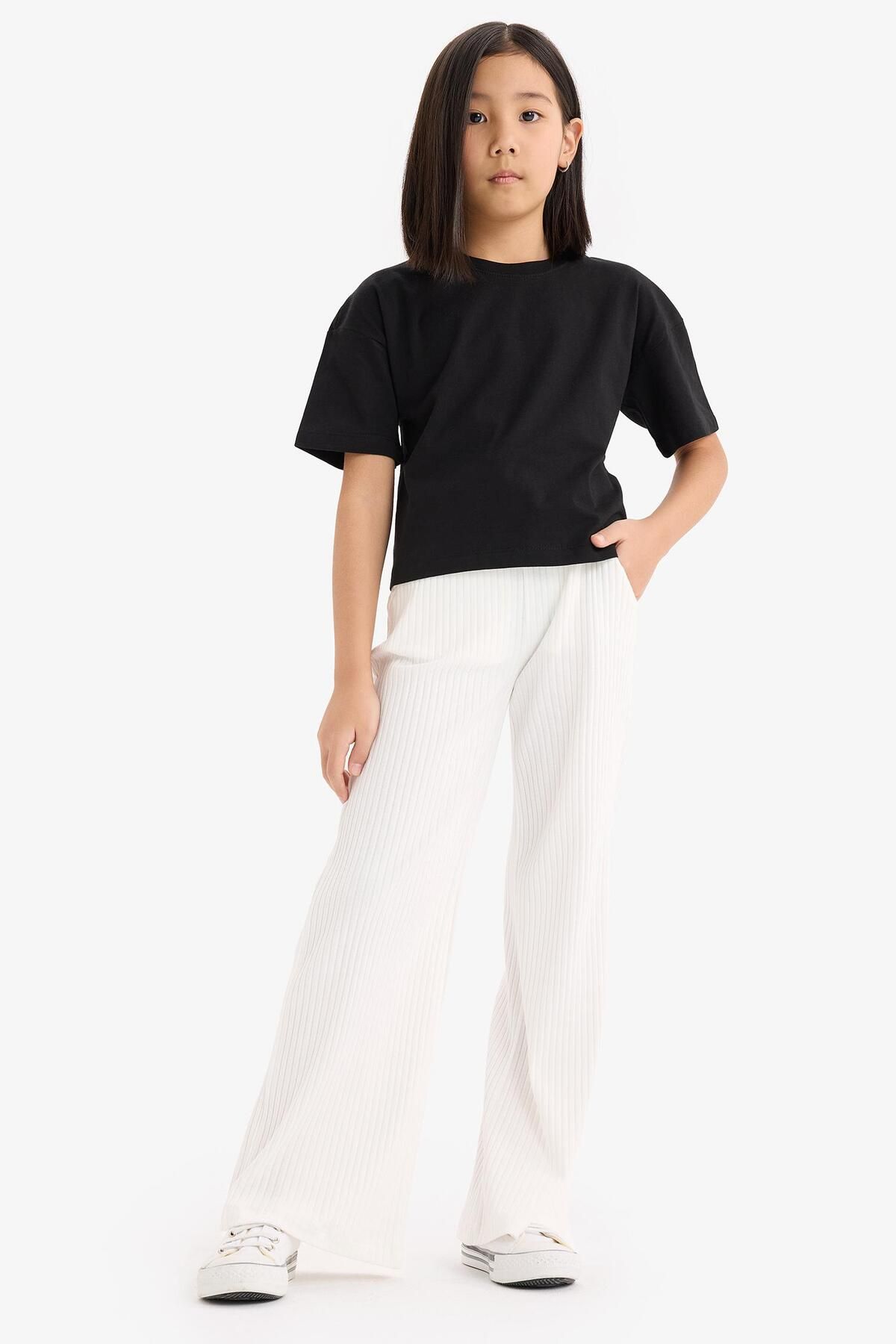 DeFacto-Mädchenhose mit weitem Bein und weitem Bein E1836A825SM 2