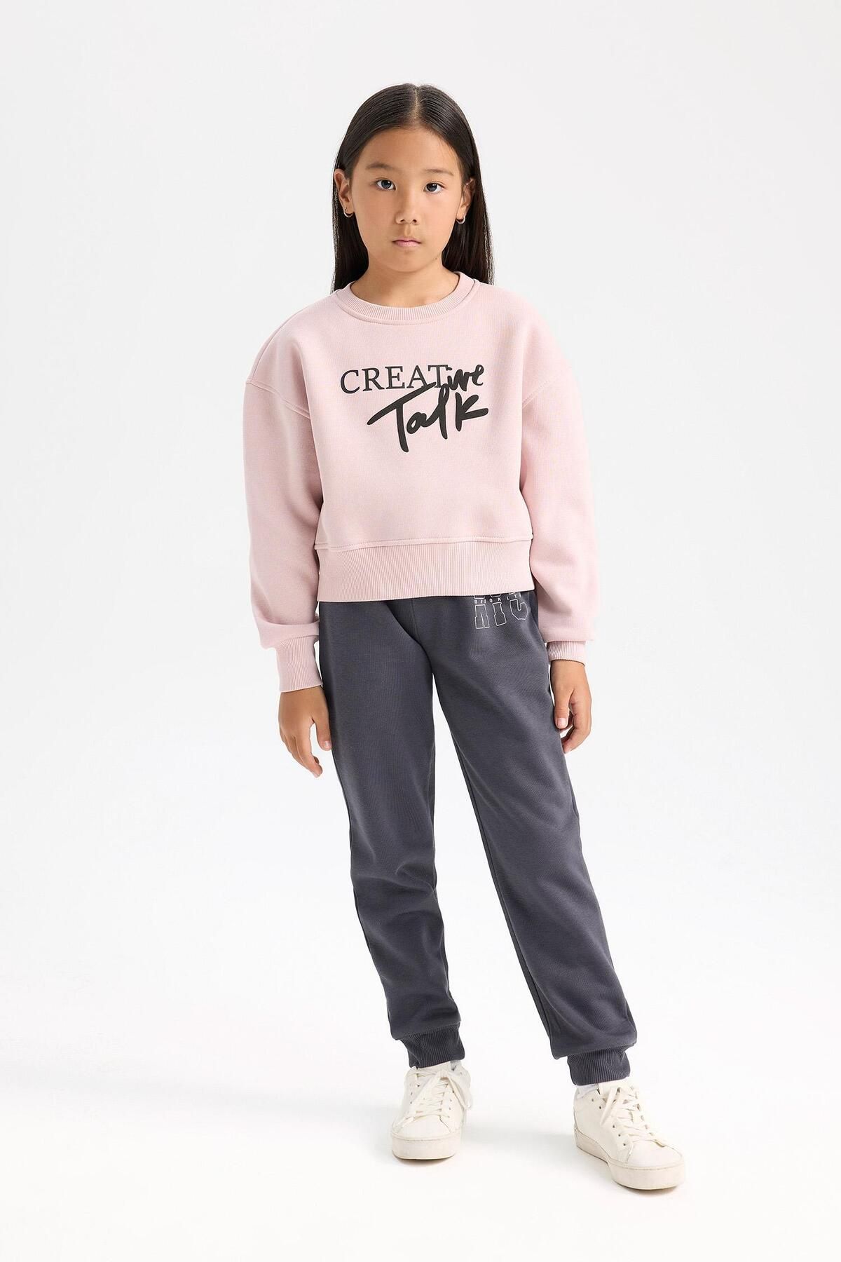 DeFacto-Girl's Elastic Waist Printed Jogger Sweatpants D2293A824Wn 1
