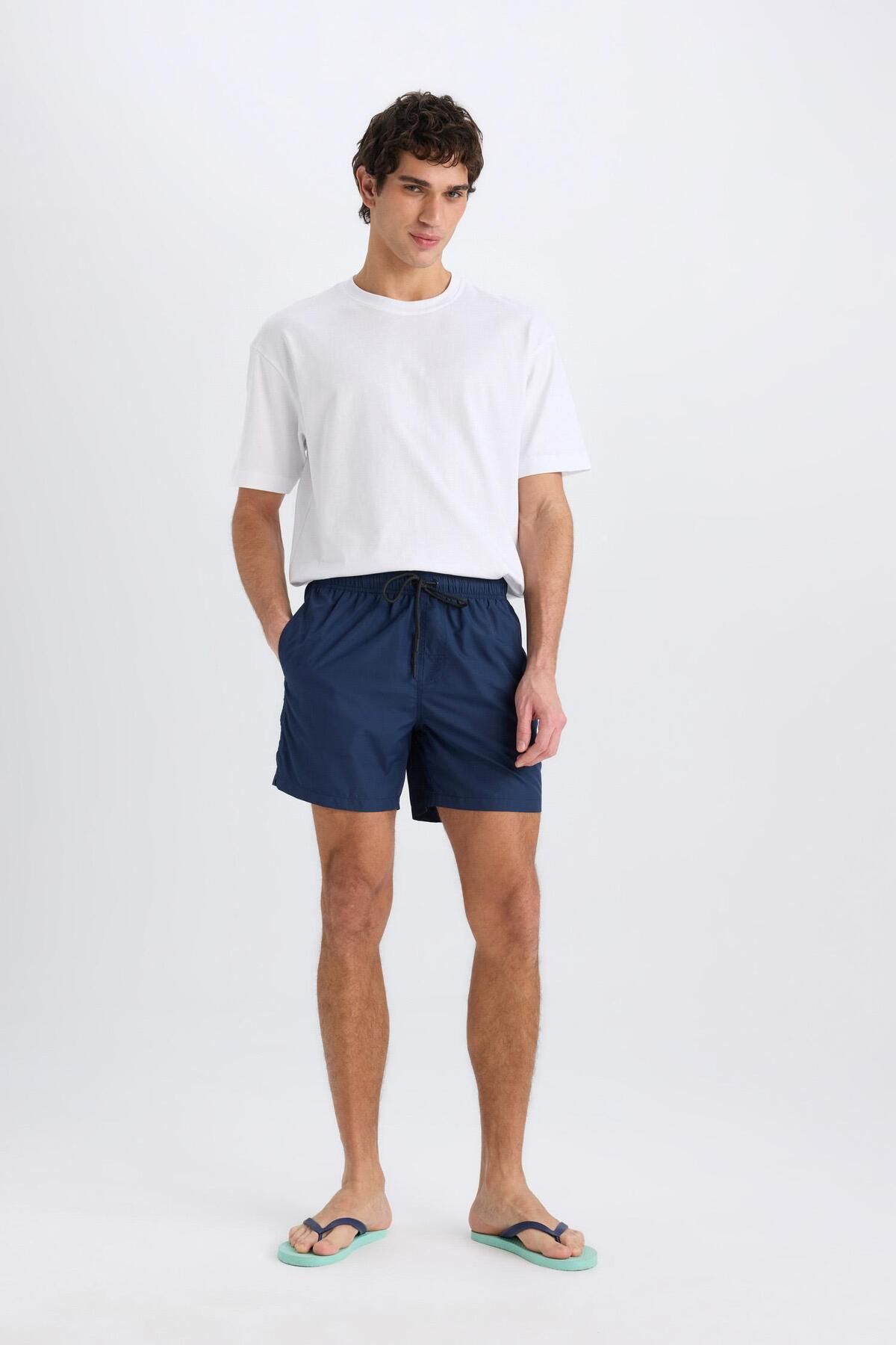 DeFacto-Mesh Lined Quick Dry Short Length Sea Shorts X2955Az25Hs 2