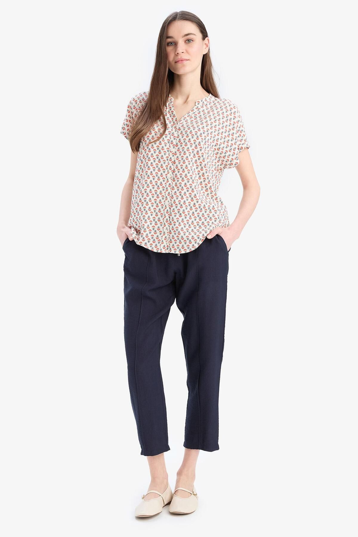 DeFacto-Pantaloni Jogger Fit cu talie elastică cu picioare drepte D2573AX25SP 3
