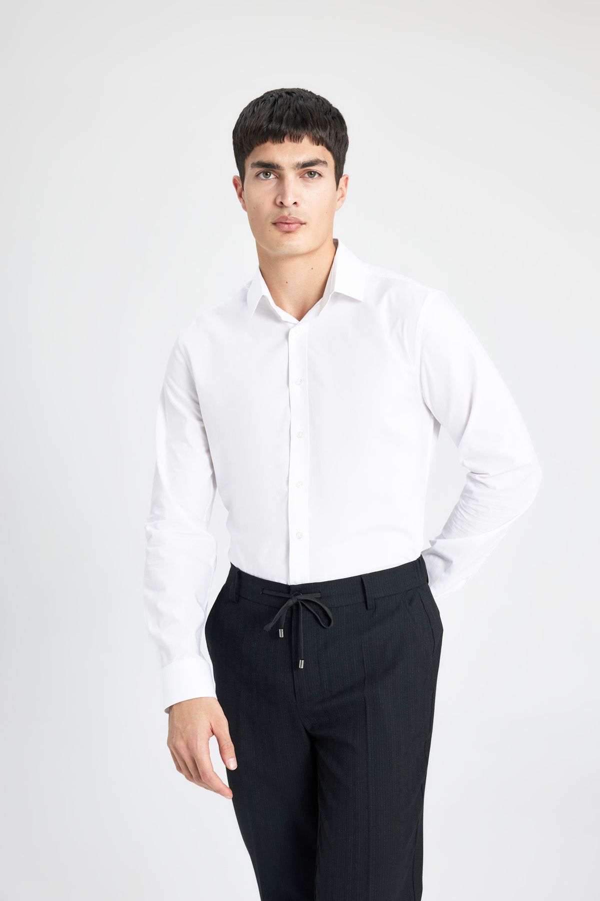 DeFacto-Італійський комір Slim Fit Gomlek Non Iron Utu Free Long Sleeve A7803ax23au 4