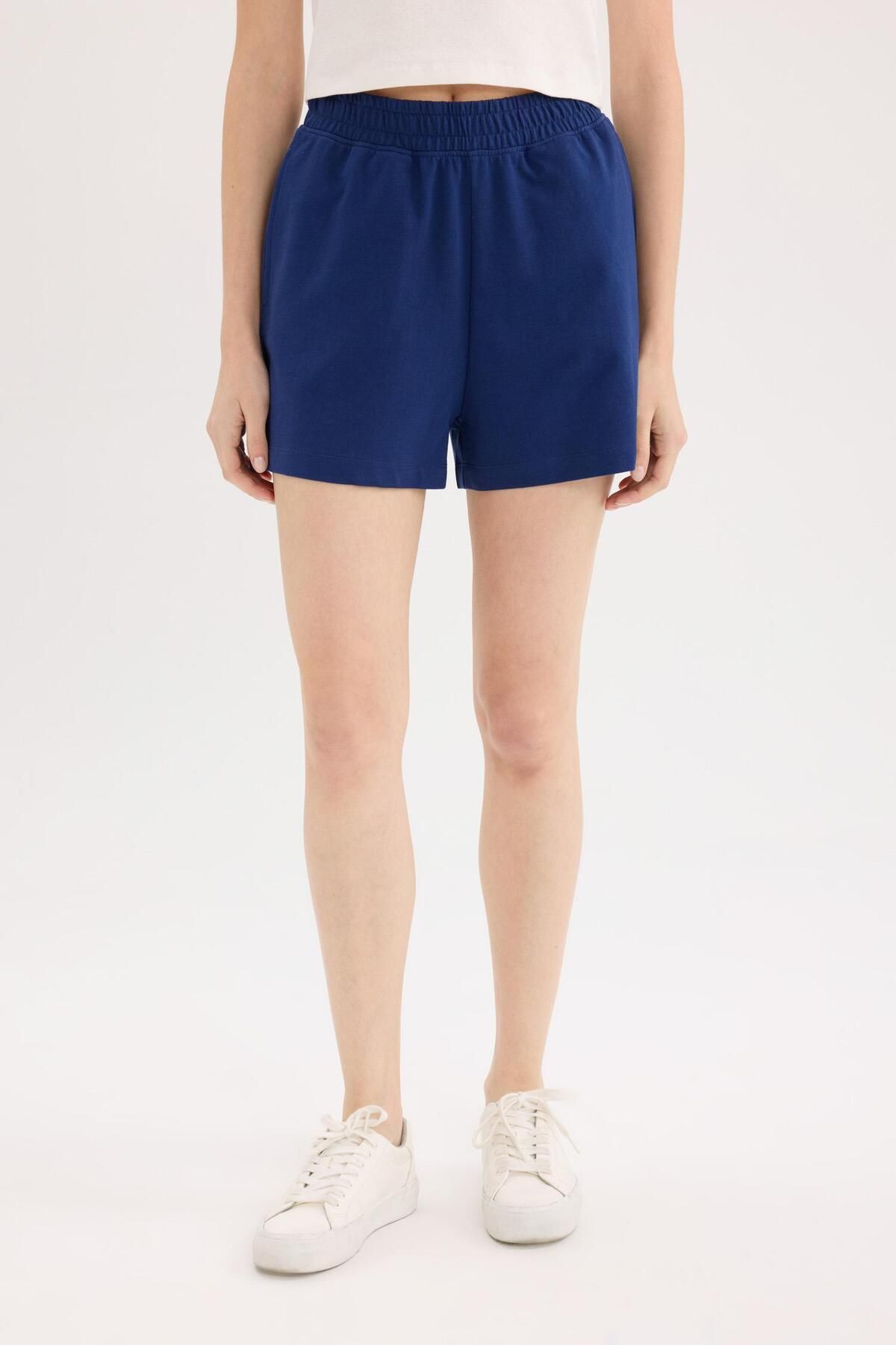DeFacto-Pantaloni scurți cu talie elastică și buzunare cu picioare drepte U3357AZ25SM 4