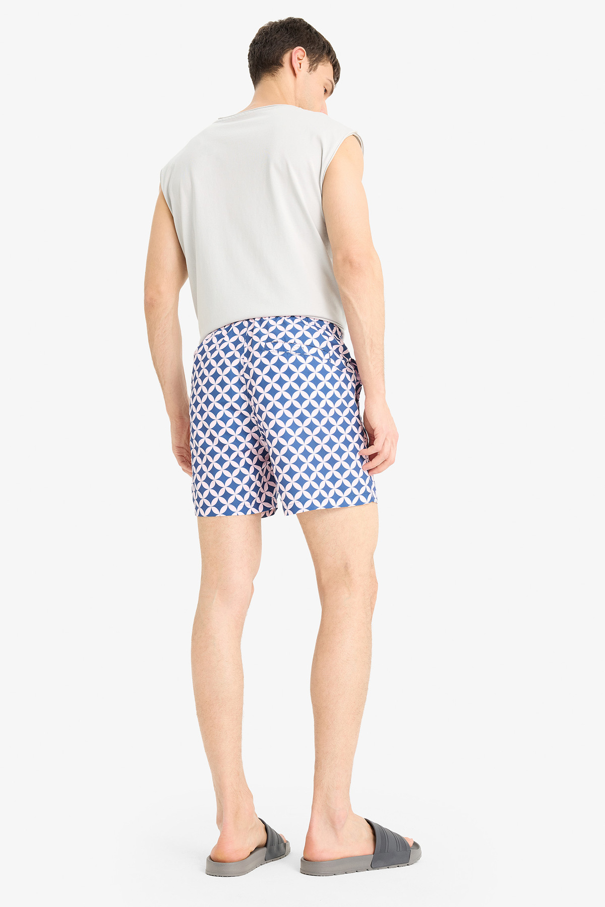 DeFacto-Patterned Mesh Lined Short Length Swim Shorts E1029Ax25Hs 8