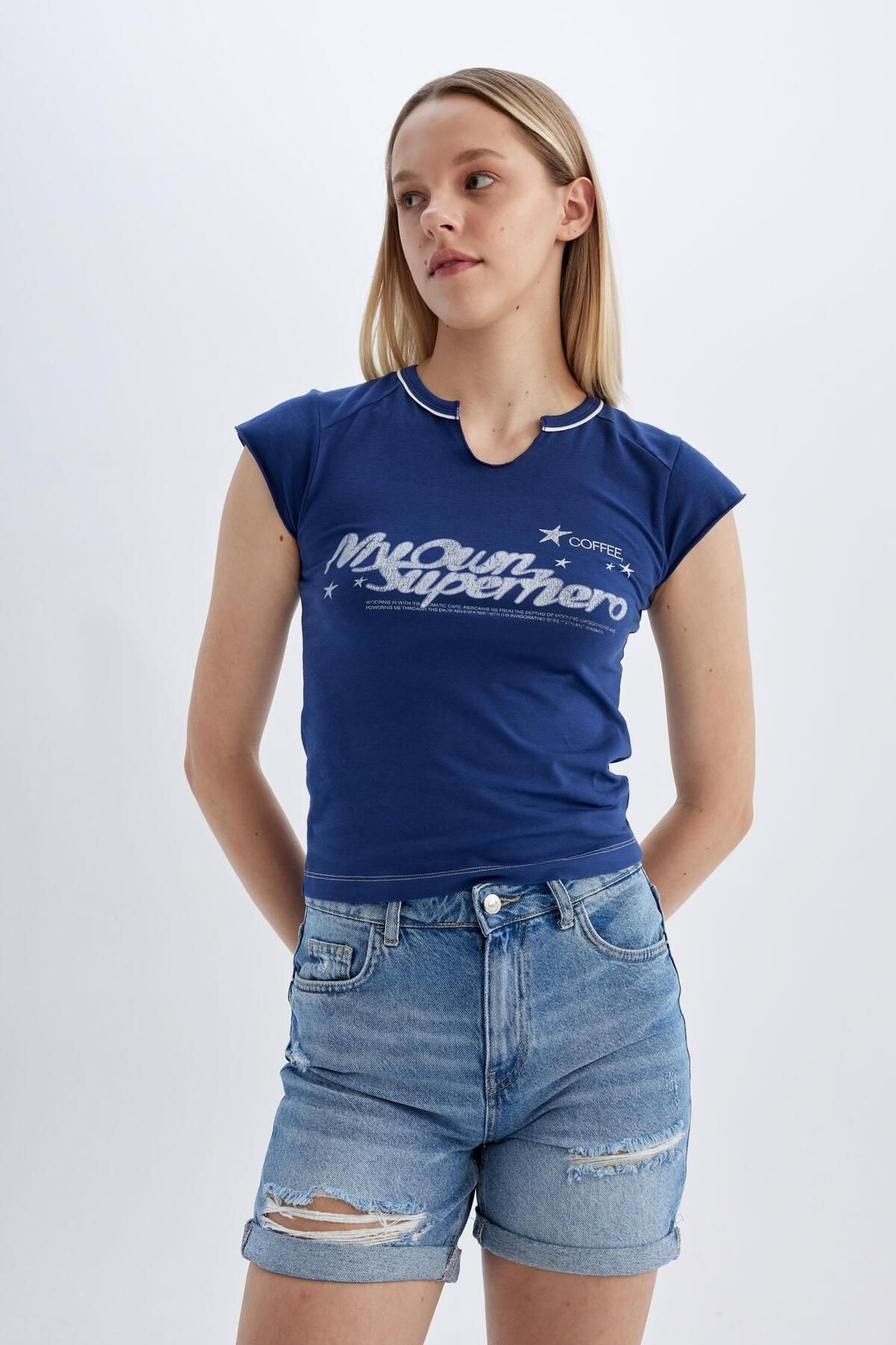 DeFacto-Jeansshorts im Boyfriendstil mit hoher Taille - C2469AX24SM 3