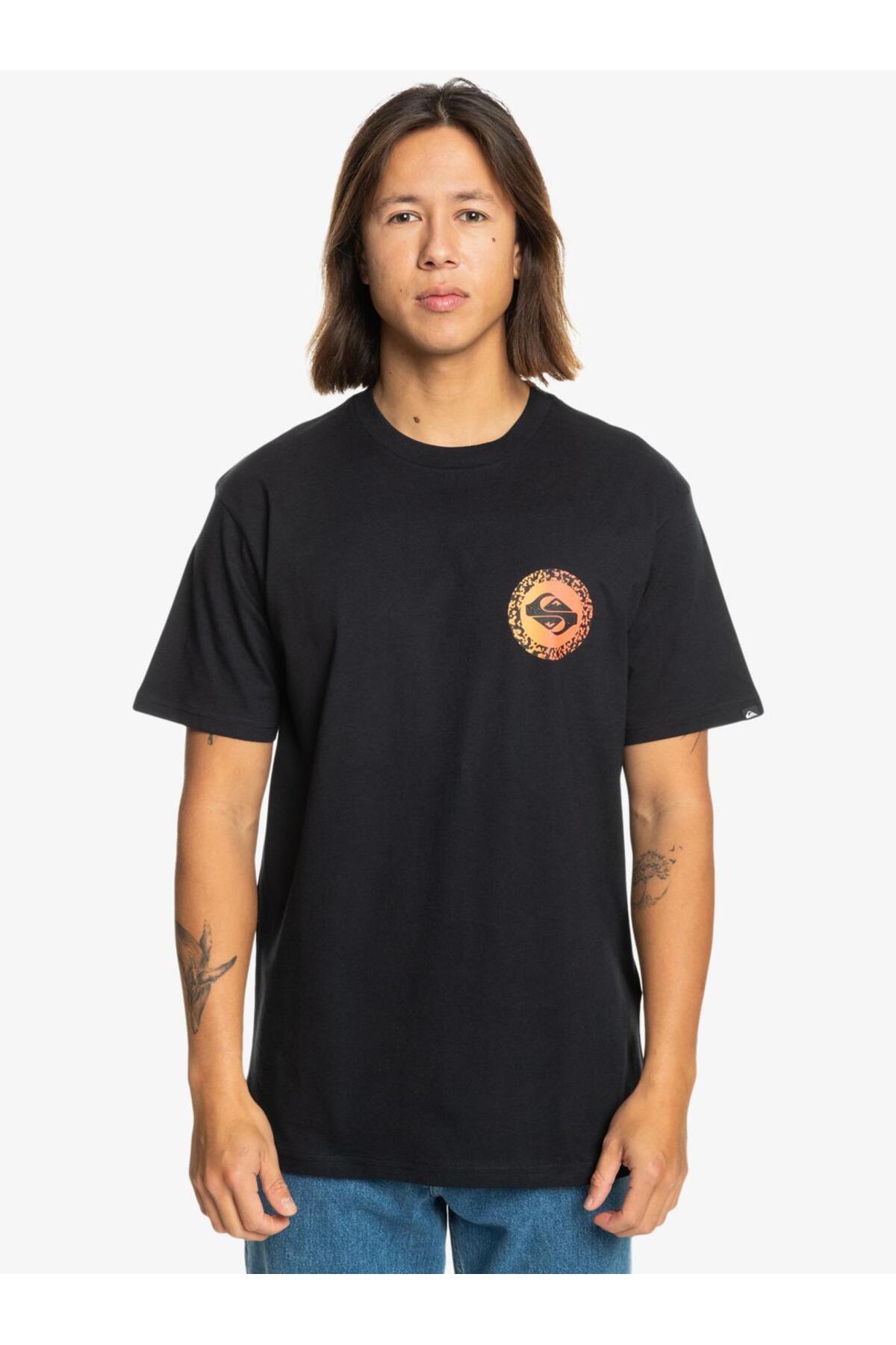 کوییک سیلور تی شرت یقه گرد مشکی مردانه Long Fade