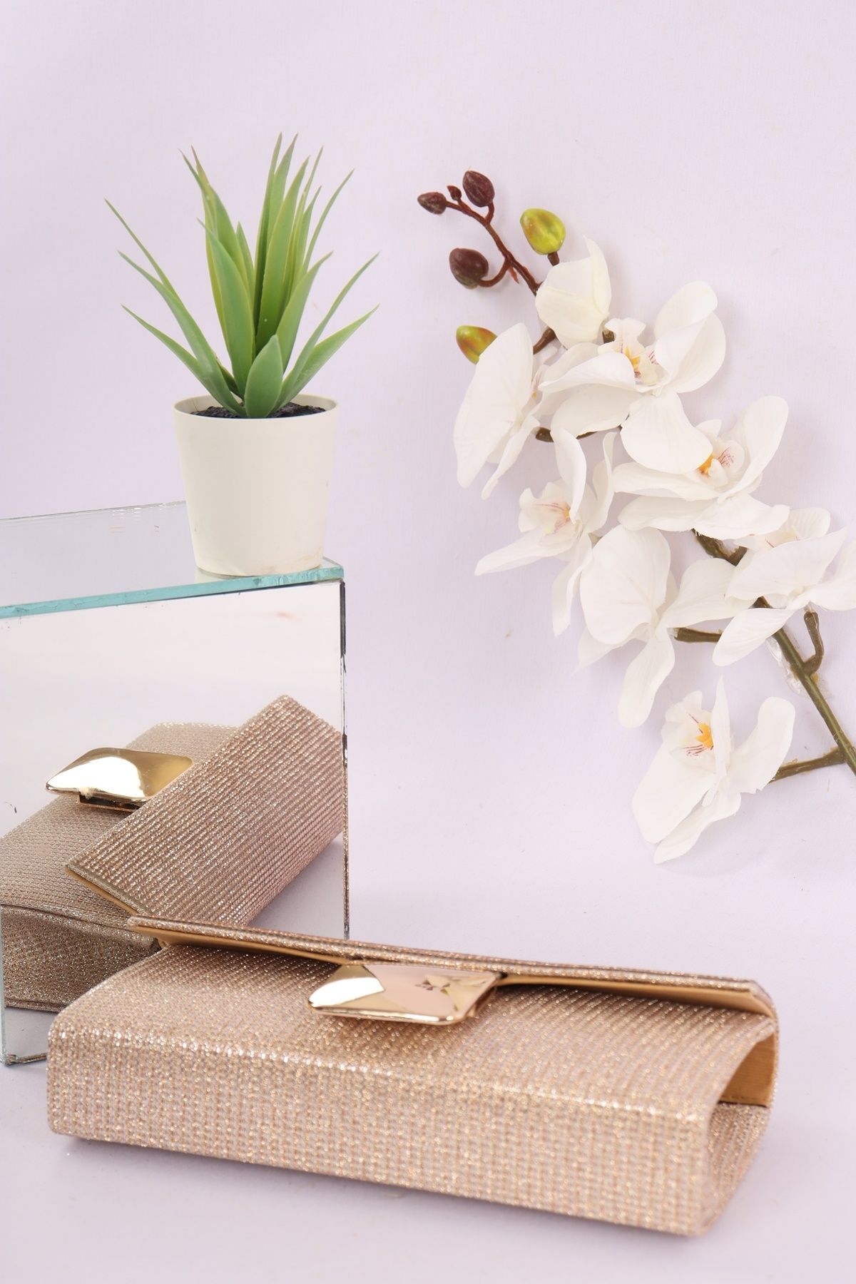 weem bag Elysara EB0254 | ÇİZGİLİ ÇUPRA GÖSTERİŞLİ TAŞLI ABİYE ÇANTA görsel 2