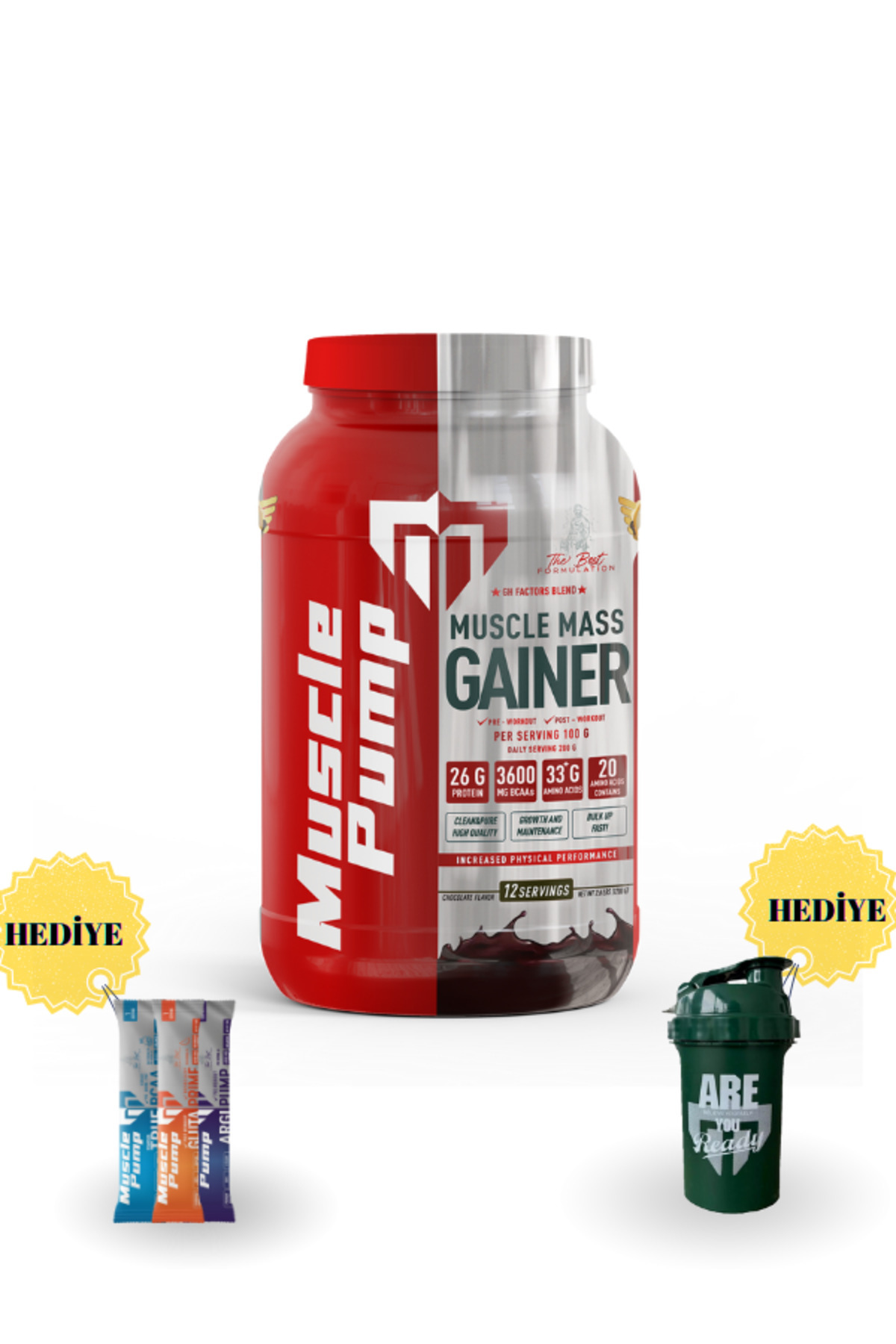 MUSCLE PUMP Muscle Mass Gainer Çikolata 1200 Gr