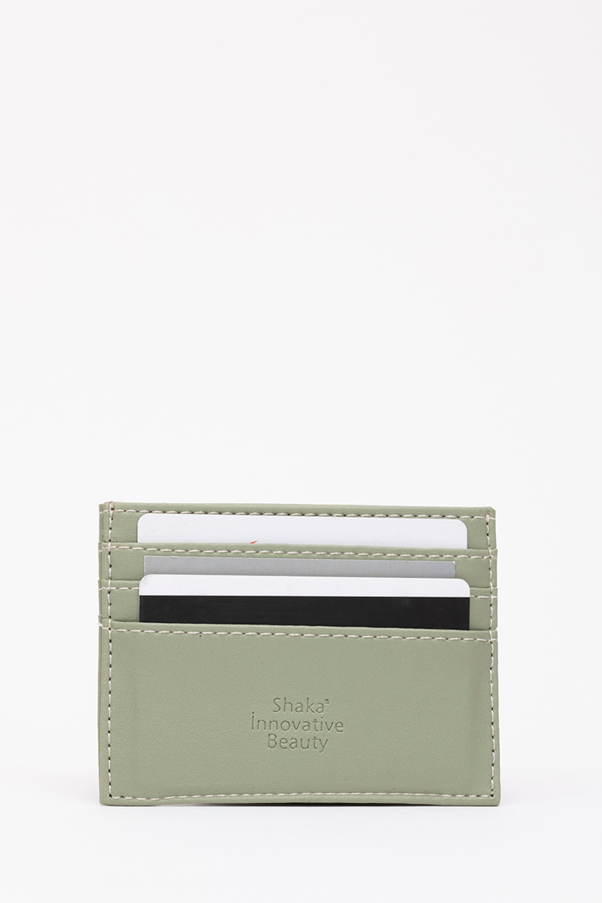 SHAKA Mint Yeşil SHK68 Unisex Suni Deri Süper İnce Model Kağıt Para Bölmeli Kredi Kartı Ve Kartvizitlik Ka