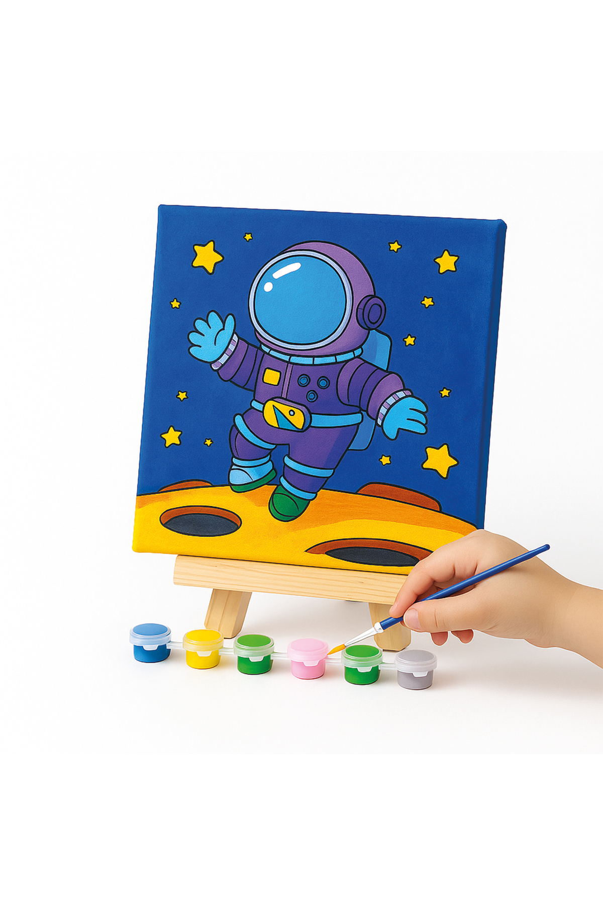 کیت نقاشی بوم آموزشی کیدوس – کیت نقاشی شوالیه چوبی – کیت نقاشی فضایی – فضانورد