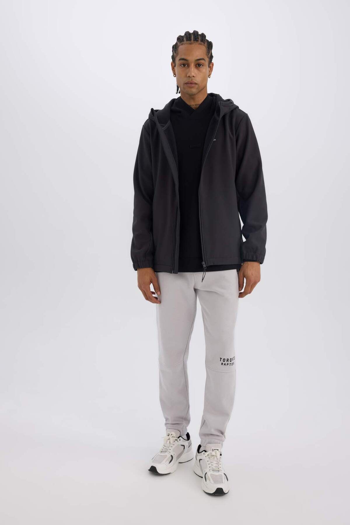 DeFacto-DeFactoFit Water Repelent Regular Fit Glugă cu fermoar Softshell Pelenă de ploaie D6178AX25SP 2