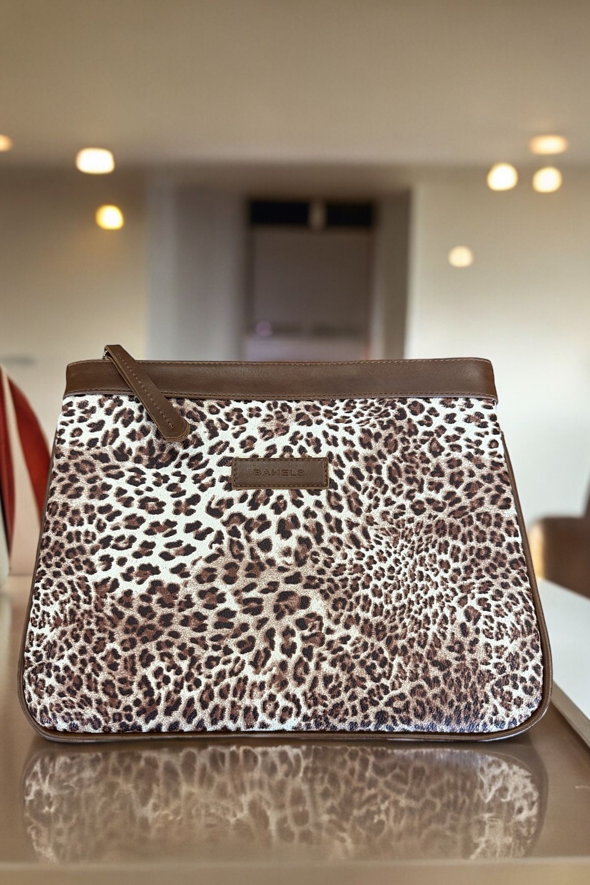 BAHELS-Γυναικεία τσάντα Clutch & Clutch Καφέ Leopard Ειδικού Σχεδιασμού 4