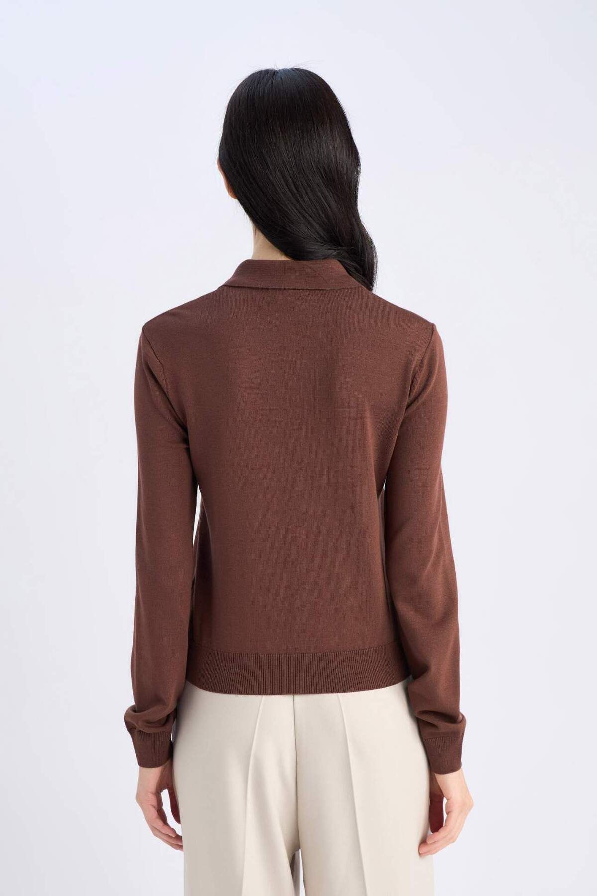 DeFacto-Basic-Strickpullover mit regulärer Passform und Polokragen D6259AX25SP 6