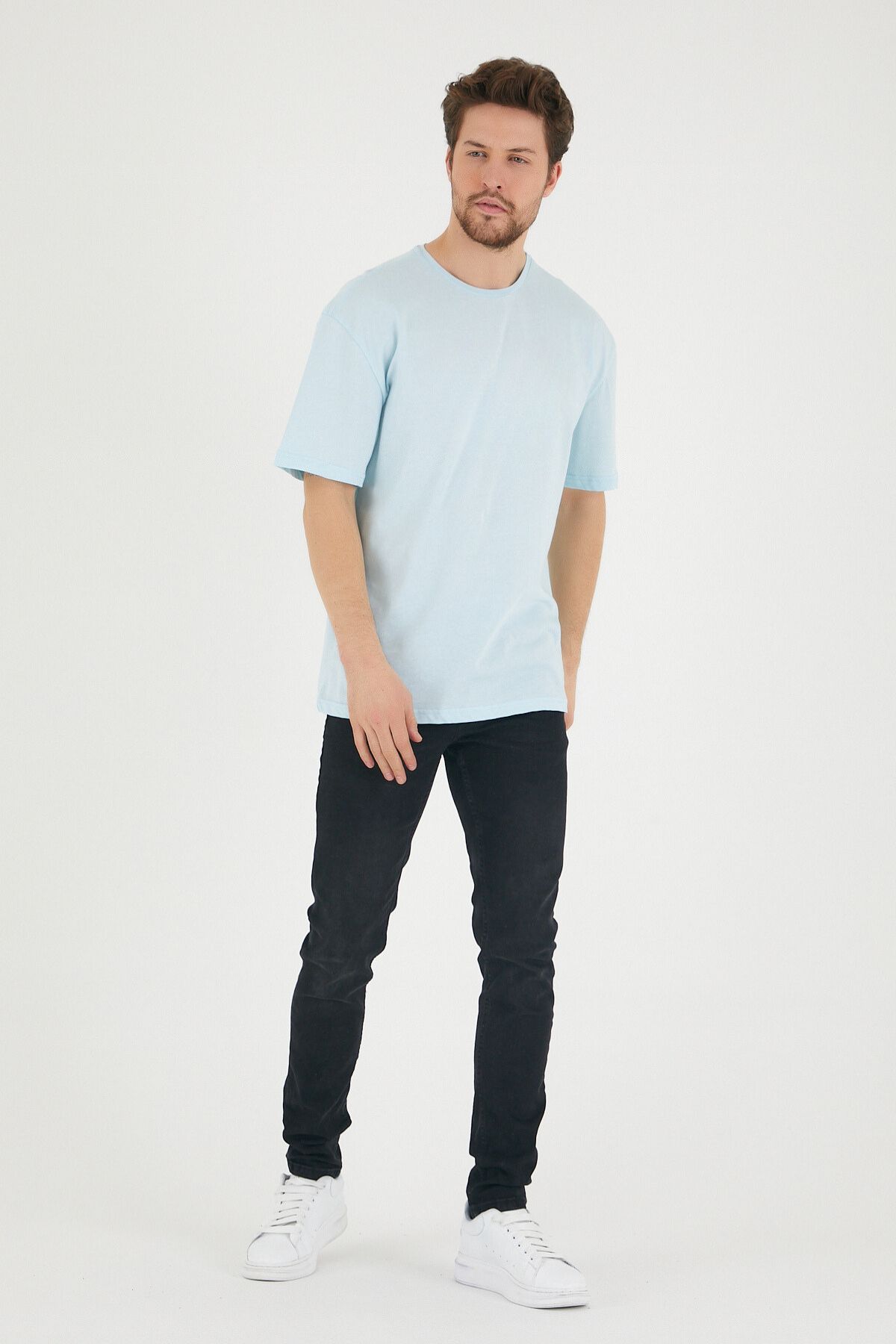 Superlife-Superlife Men's Crew Neck Standard ® Ular Fit T-Shirt Spr21Y30 2