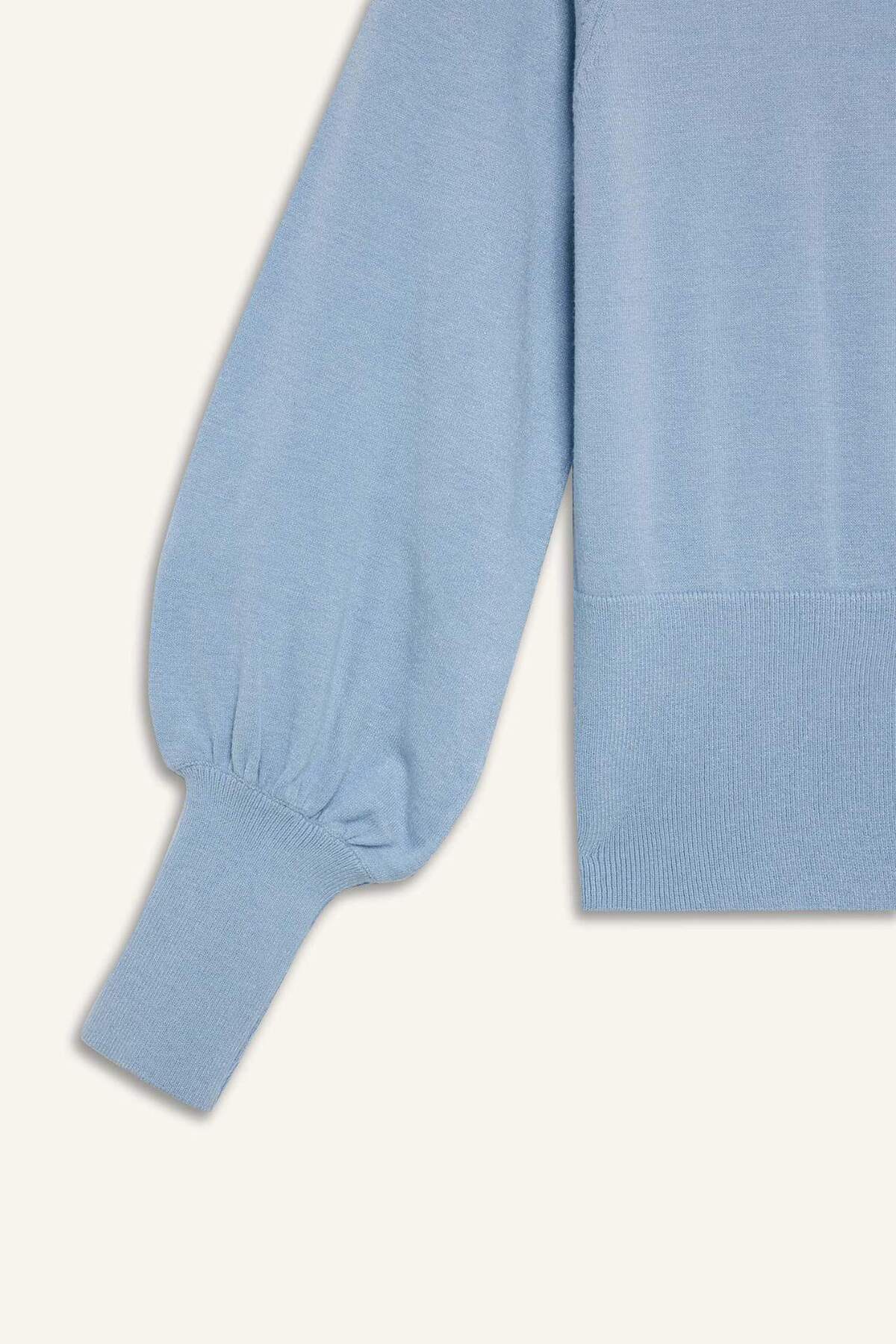 DeFacto-Regular Fit Велосипедний комір Basic Прямий трикотажний светр F0542AX24CW 8