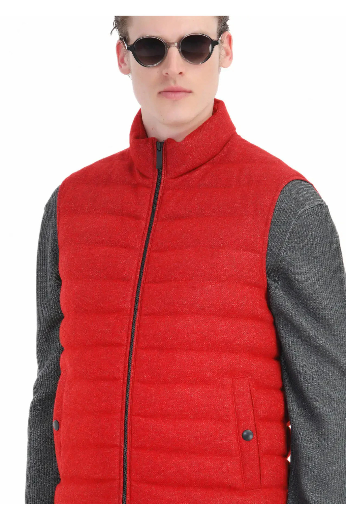 Ramsey-Red Woven Sports Vest - Wool Blended 6