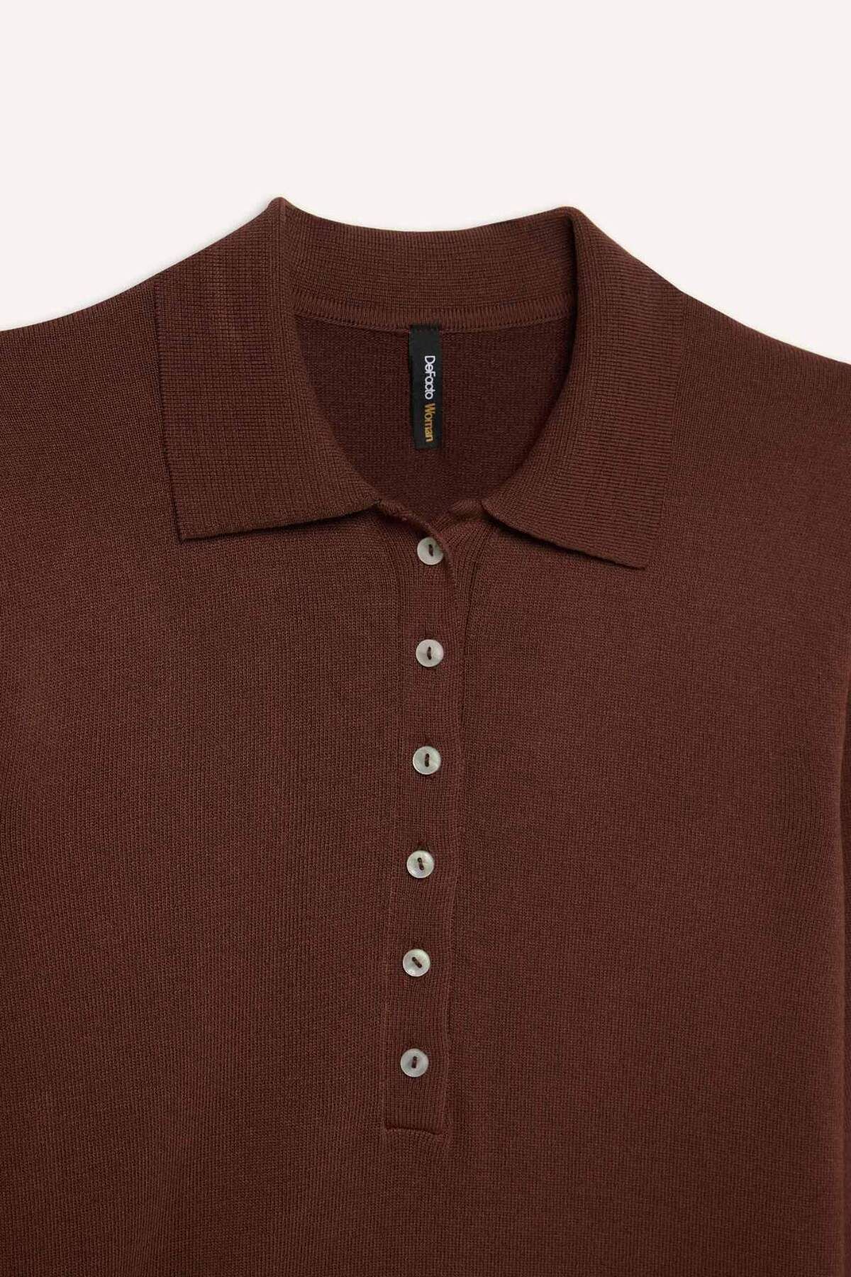 DeFacto-Basic-Strickpullover mit regulärer Passform und Polokragen D6259AX25SP 8