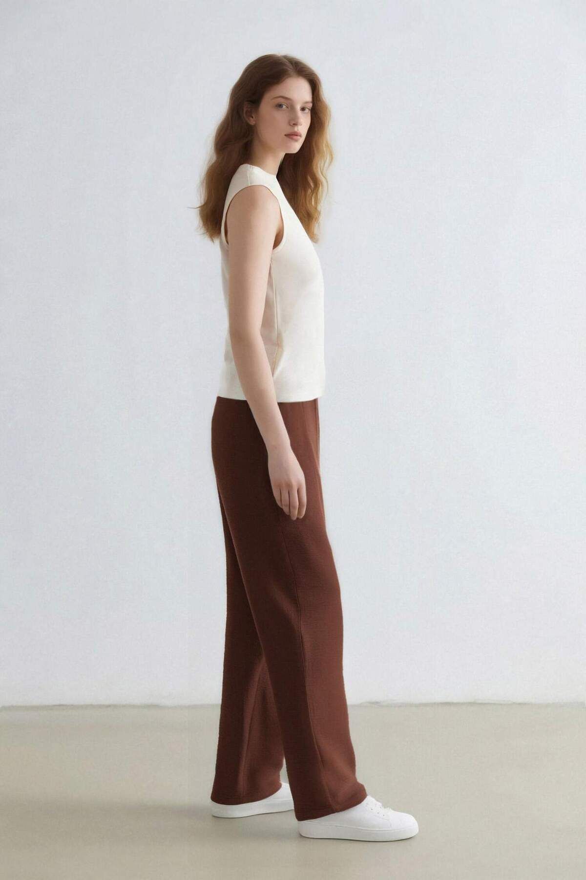 DeFacto-Jogger Pants Linen Look High Waist Straight Leg with Pockets R0433Az25Sp 5