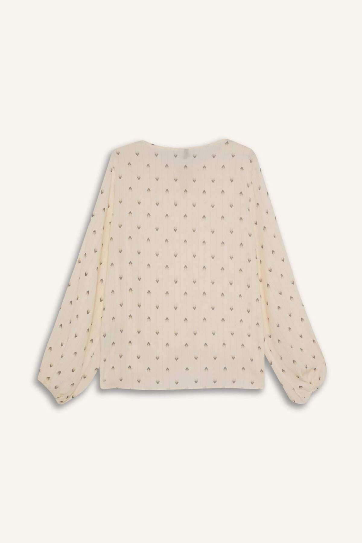 DeFacto-Regular Fit Bluse mit langen Ärmeln aus glitzerndem Stoff mit Apaş-Kragen E0779AX25SP 8