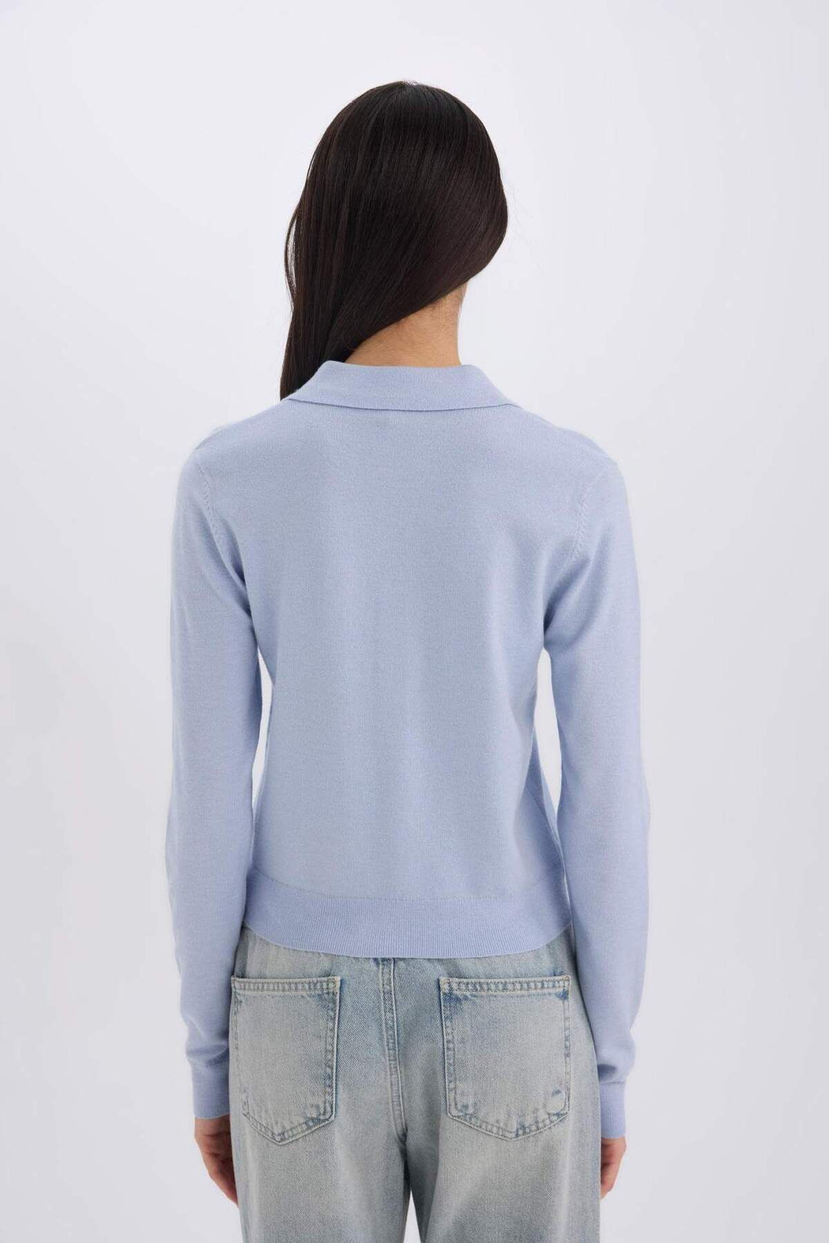 DeFacto-Basic-Strickpullover mit regulärer Passform und Polokragen D6259AX25SP 6