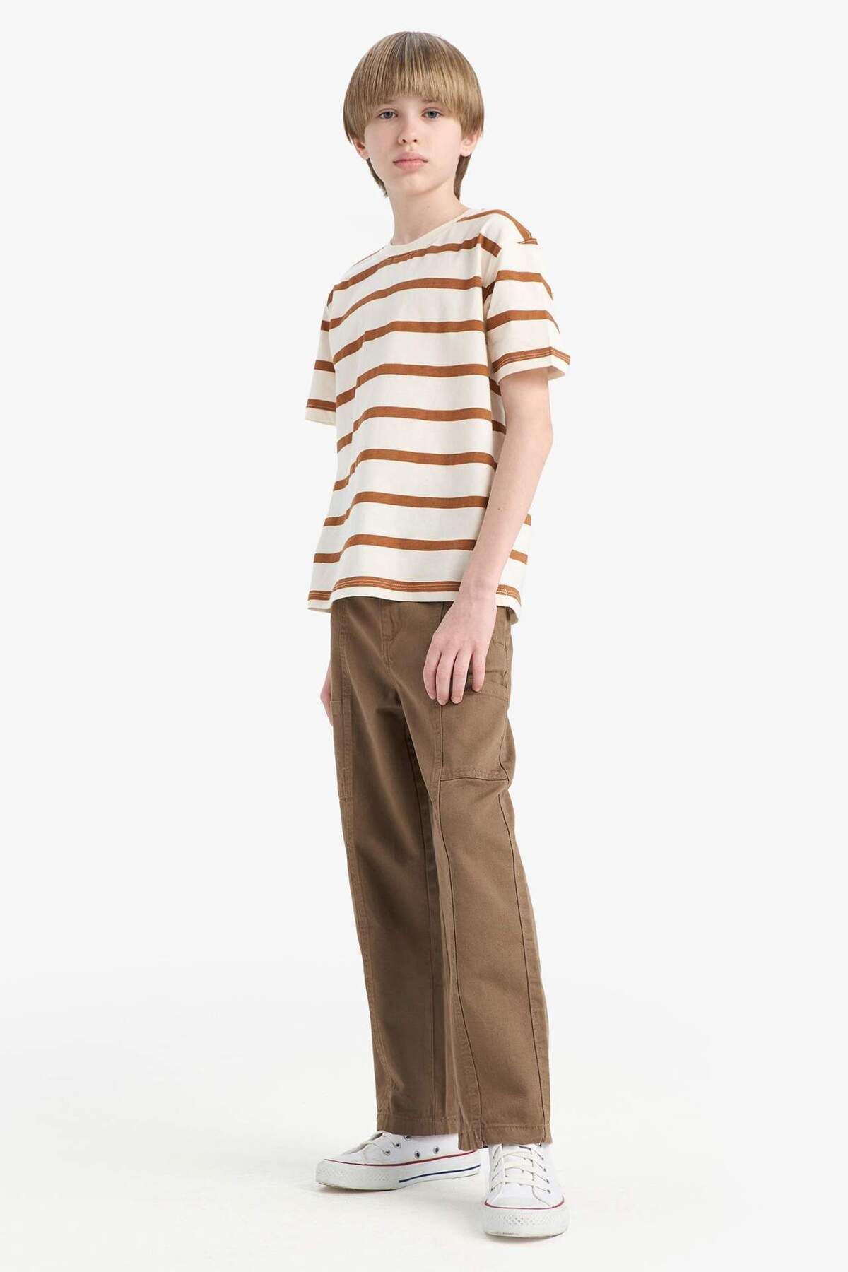 DeFacto-Pantaloni de tip twill cu talie elastică pentru băieți D9850A825SP 4