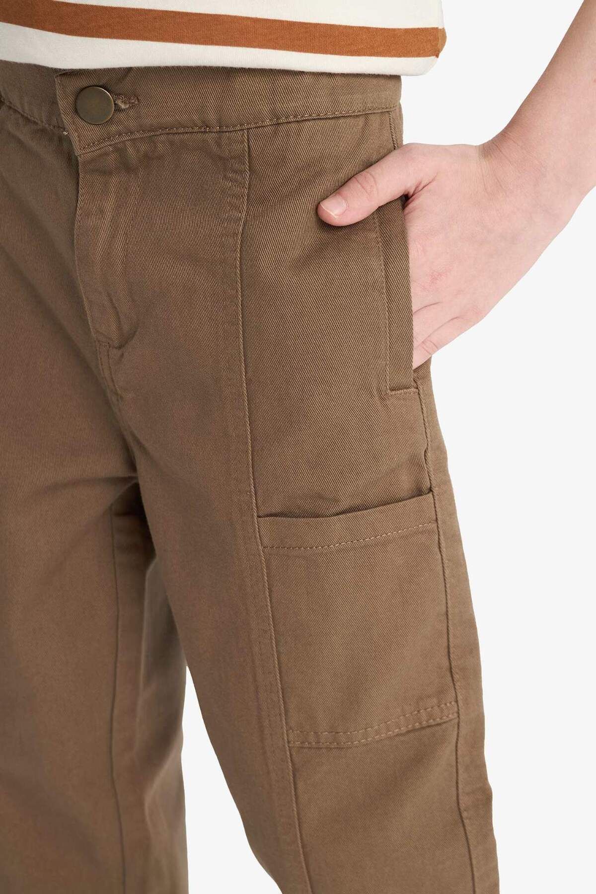 DeFacto-Pantaloni de tip twill cu talie elastică pentru băieți D9850A825SP 6