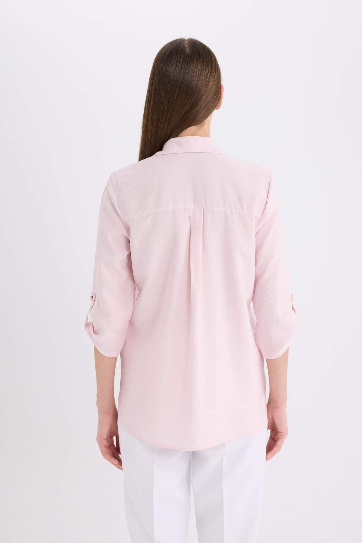DeFacto-Regular Fit Basic Plain Langarmhemd M9407AZ25SP 6