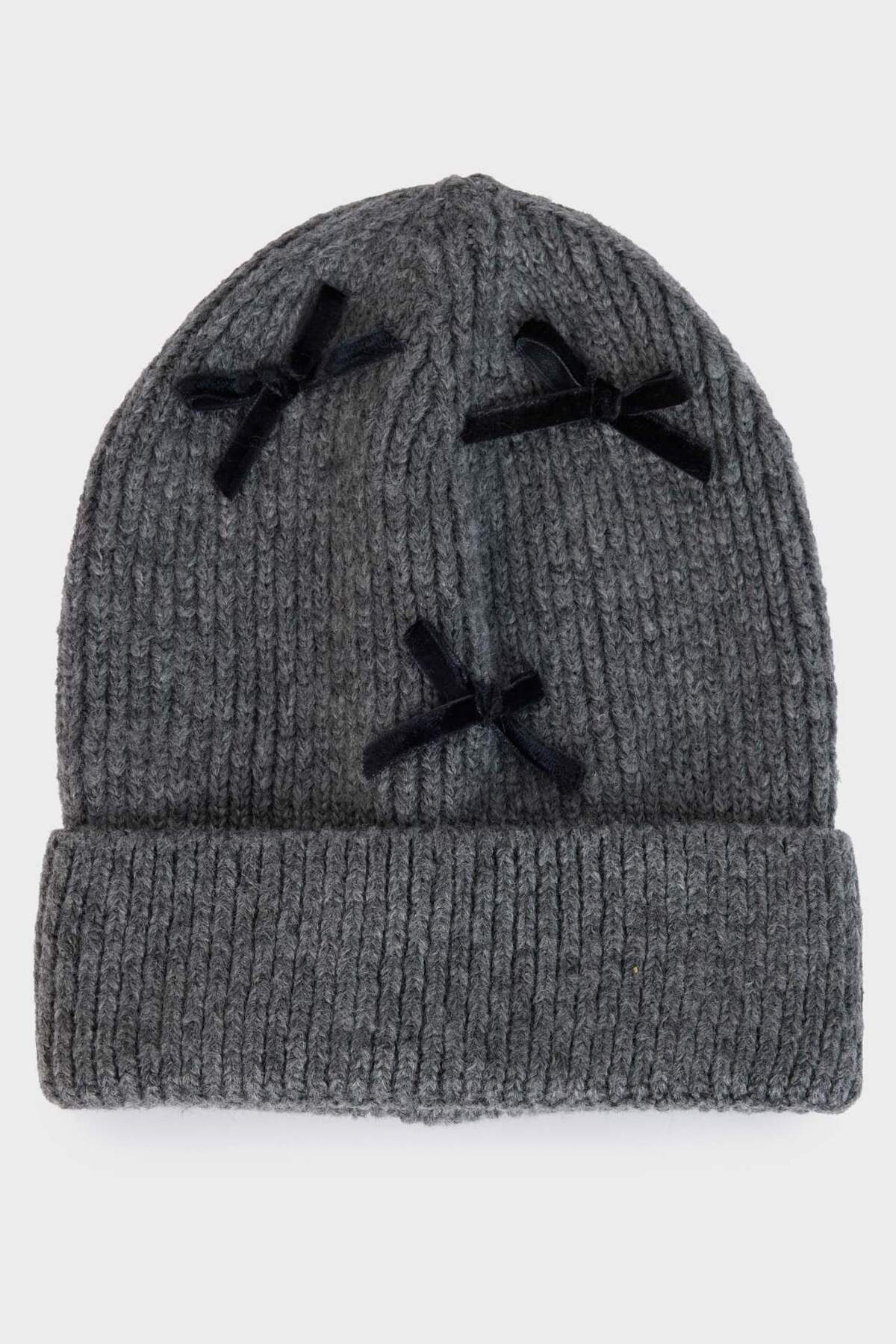 DeFacto-Damen-Strickmütze mit Schleife – E8282AX24WN 1