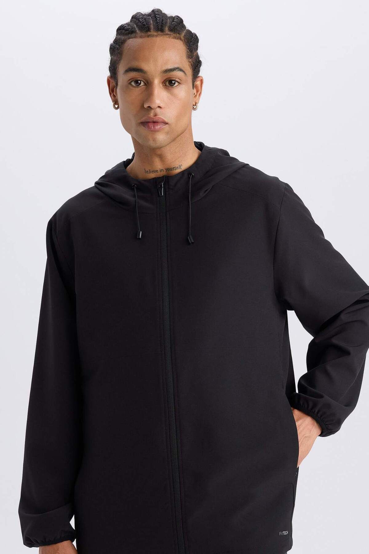 DeFacto-Defactofit - Hooded and Zippered Regular Fit Coat D6179Ax25Sp 3